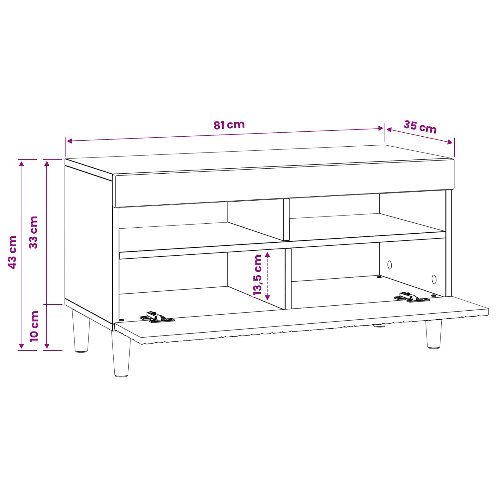 vidaXL LED tv-meubel Wit Bewerkt hout