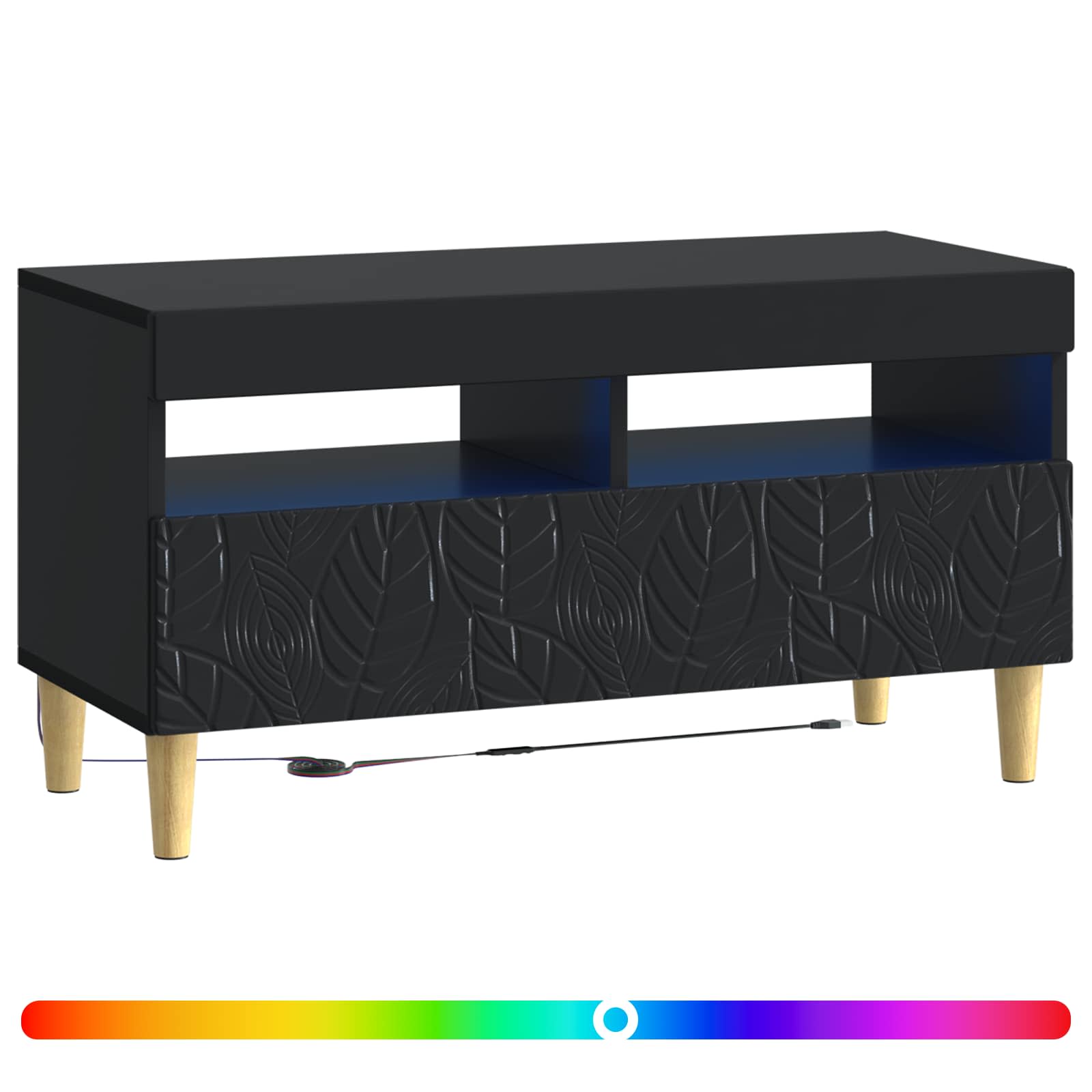 vidaXL LED tv-meubel Wit Bewerkt hout