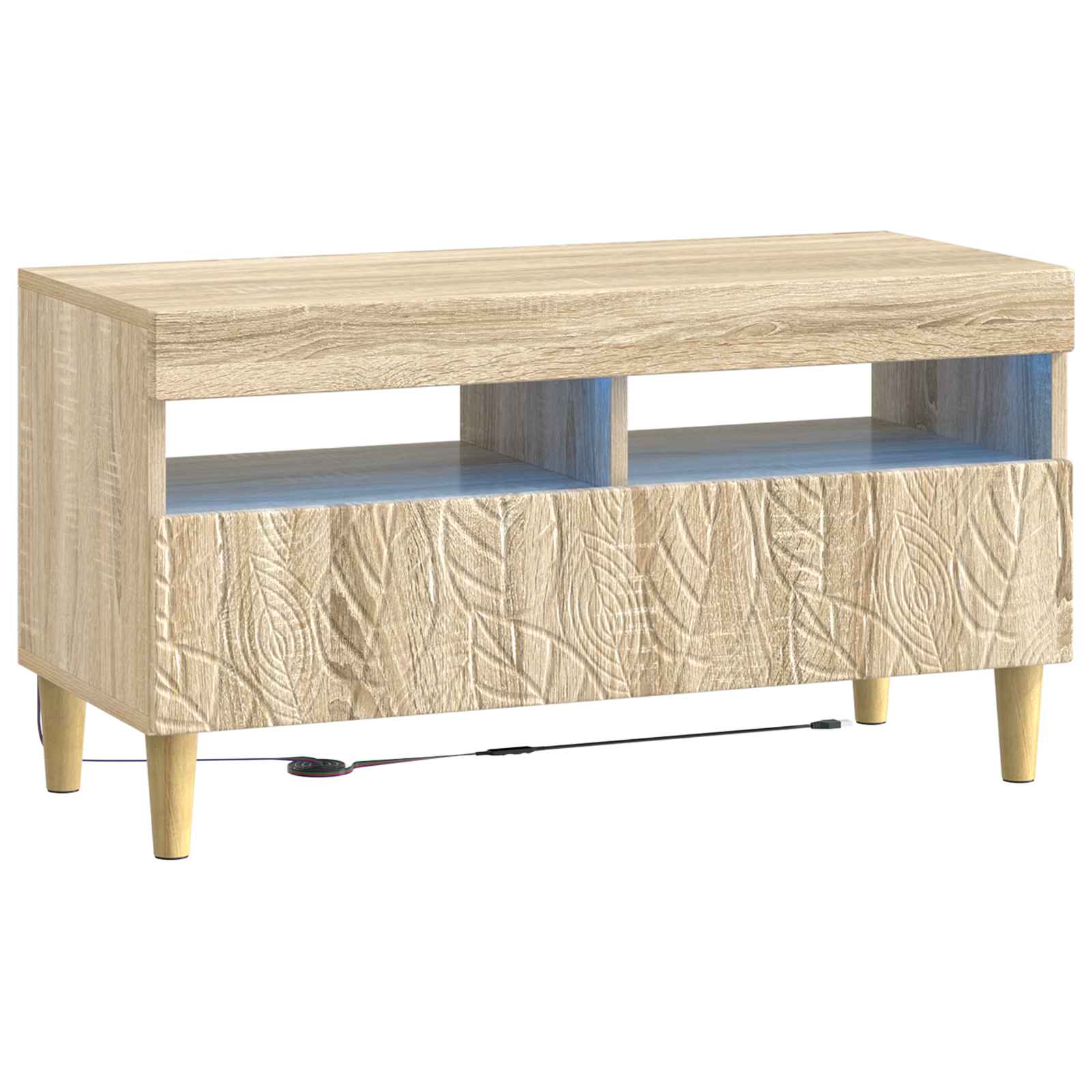 vidaXL LED tv-meubel Wit Bewerkt hout