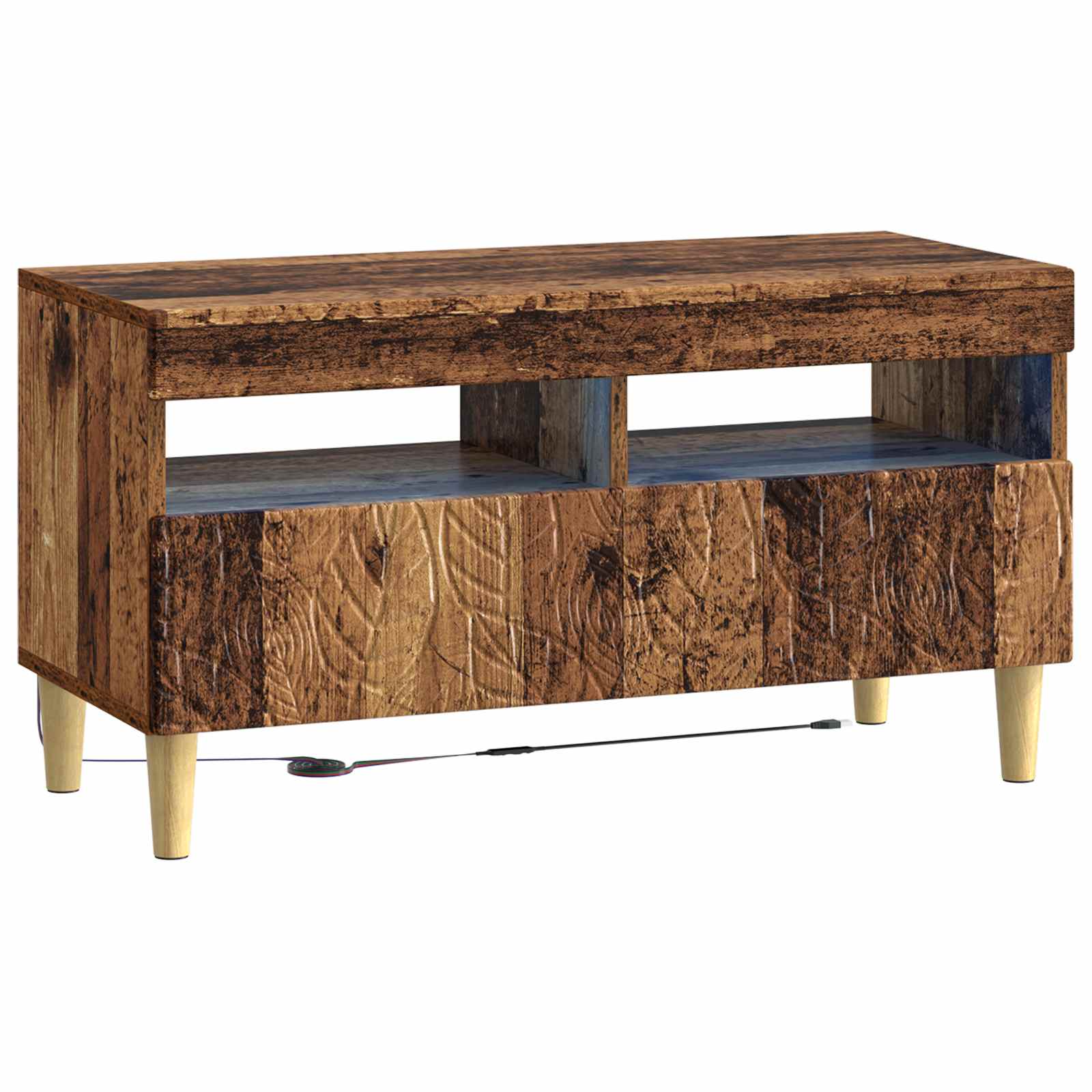 vidaXL LED tv-meubel Wit Bewerkt hout