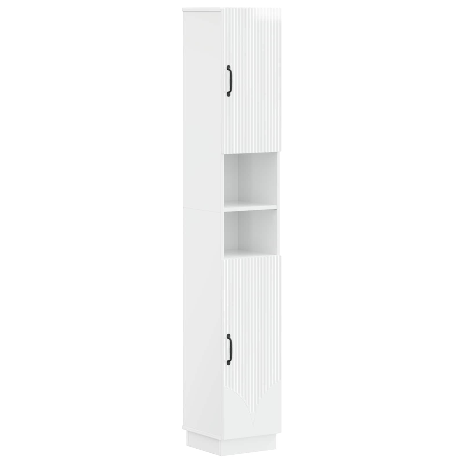 vidaXL Badkamerkast met Open Plank HOORN Wit 30 x 31 x 187 cm