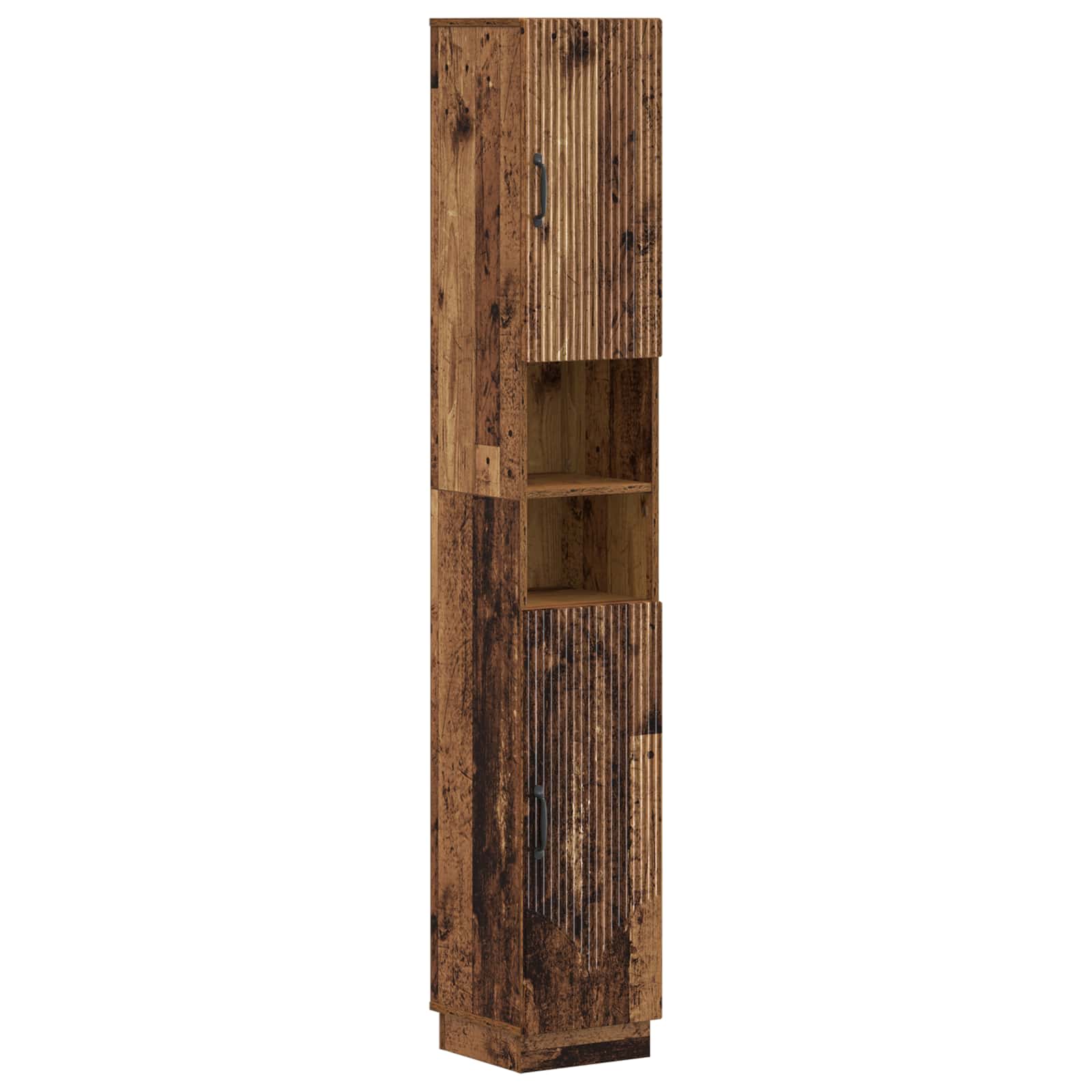 vidaXL Badkamerkast met Open Plank HOORN Wit 30 x 31 x 187 cm