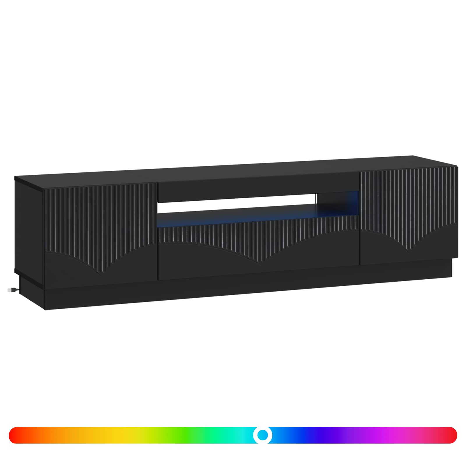vidaXL LED tv-meubel Wit Bewerkt hout