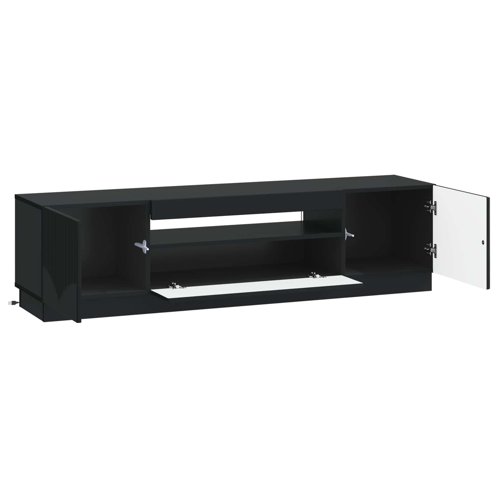 vidaXL LED tv-meubel Wit Bewerkt hout