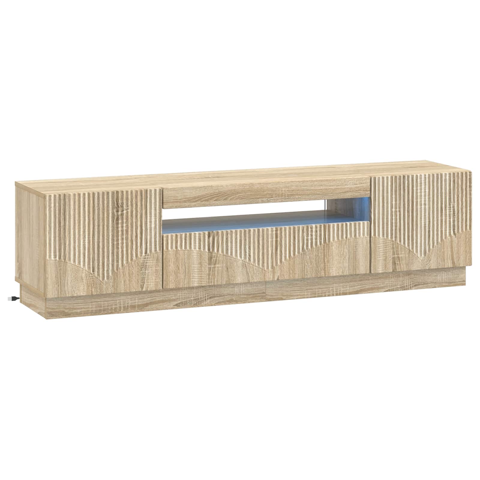 vidaXL LED tv-meubel Wit Bewerkt hout
