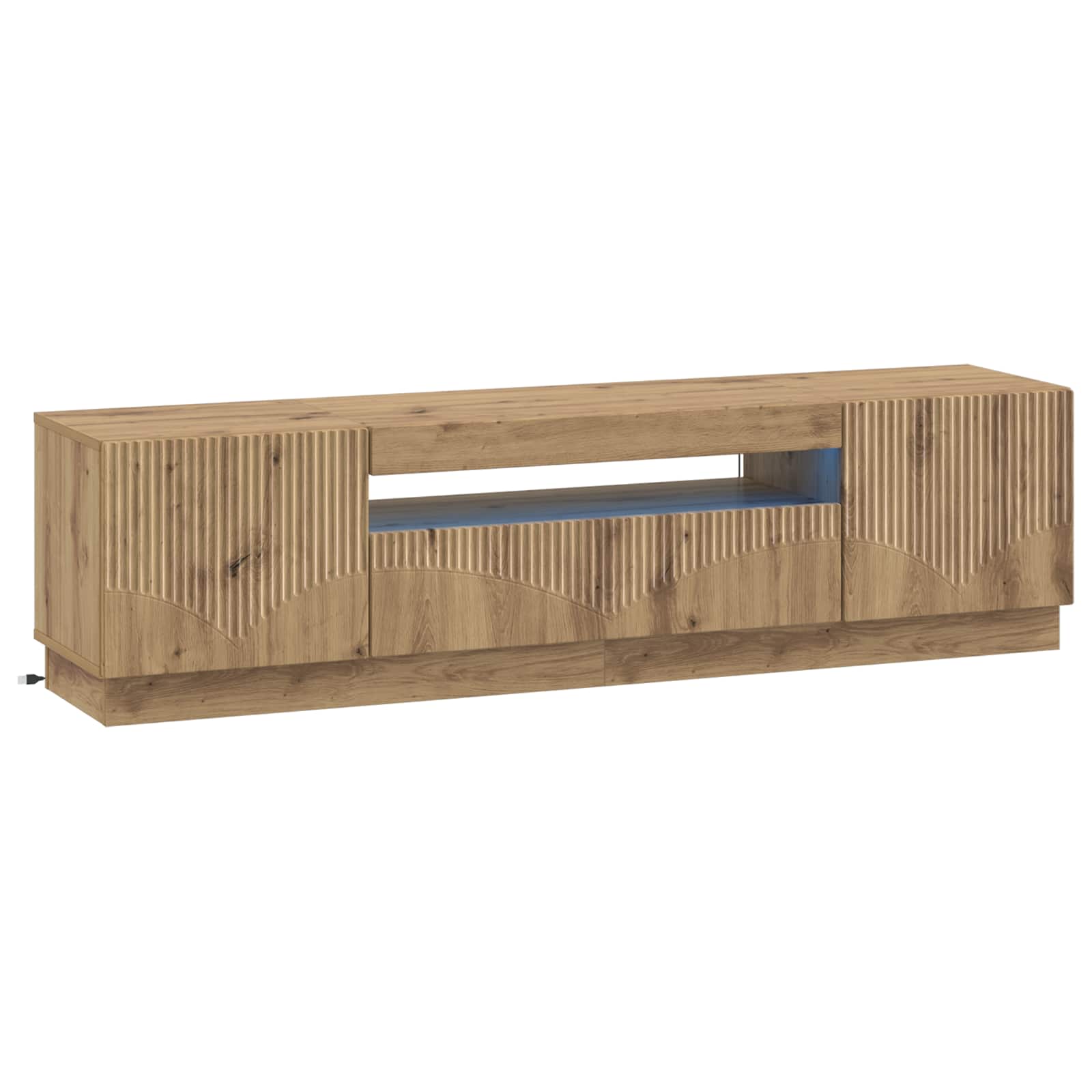 vidaXL LED tv-meubel Wit Bewerkt hout