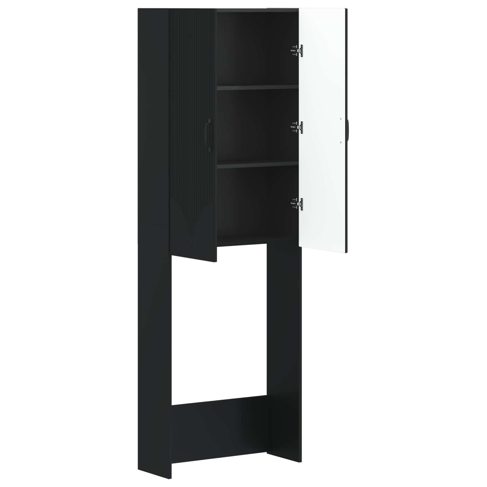 vidaXL Toiletkast HOORN Wit 66 x 25,5 x 190 cm Bewerkt hout
