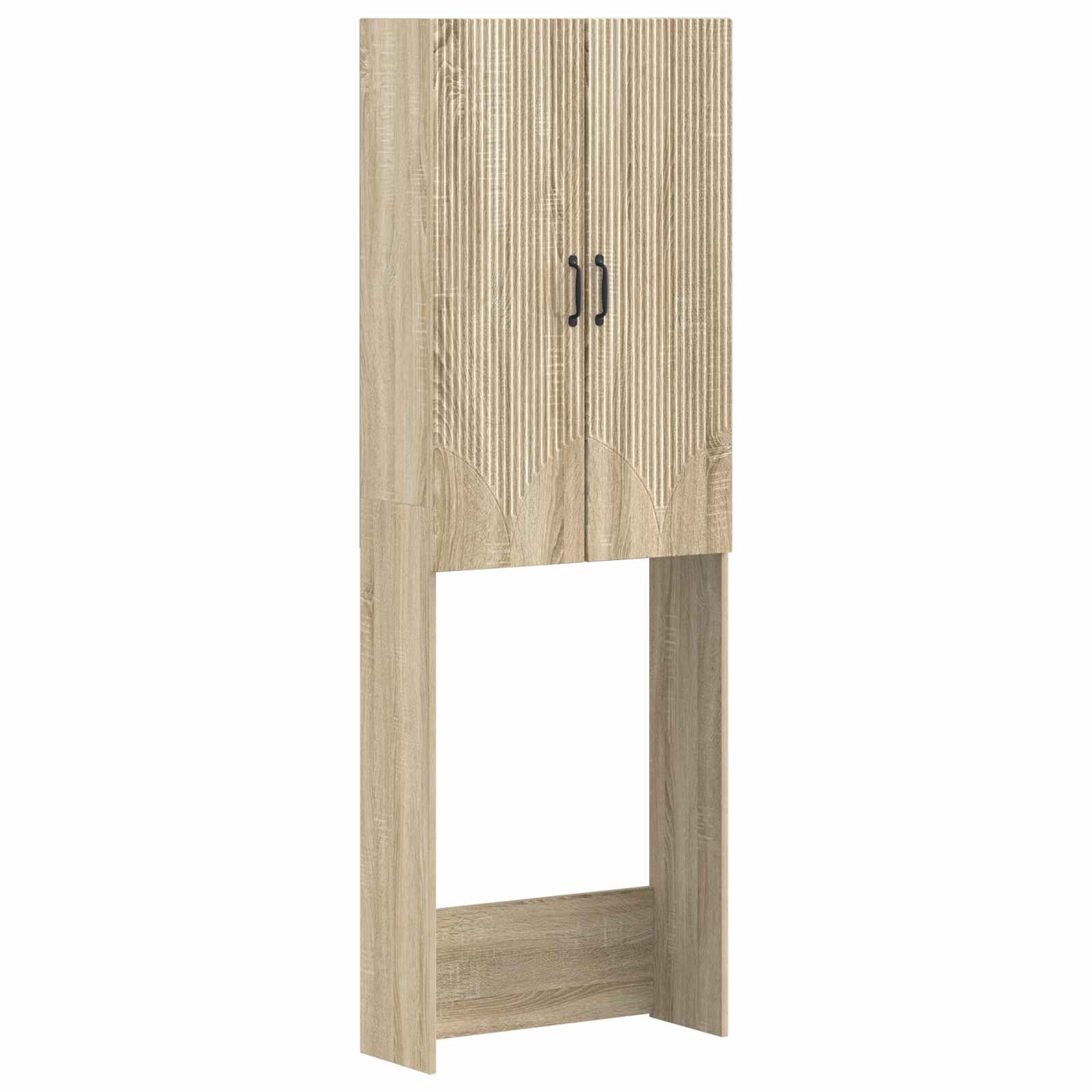 vidaXL Toiletkast HOORN Wit 66 x 25,5 x 190 cm Bewerkt hout