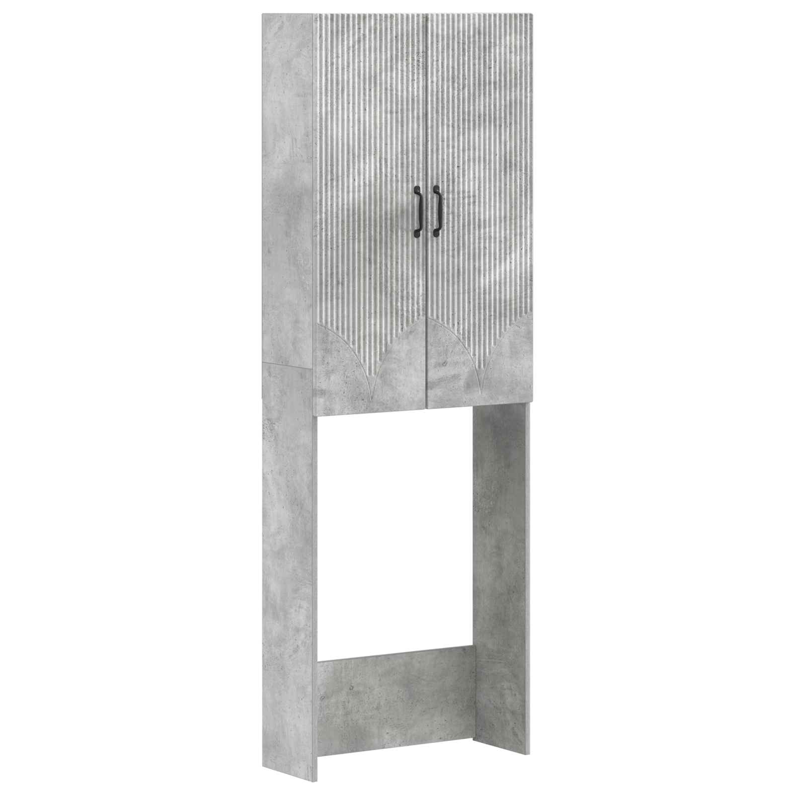 vidaXL Toiletkast HOORN Wit 66 x 25,5 x 190 cm Bewerkt hout