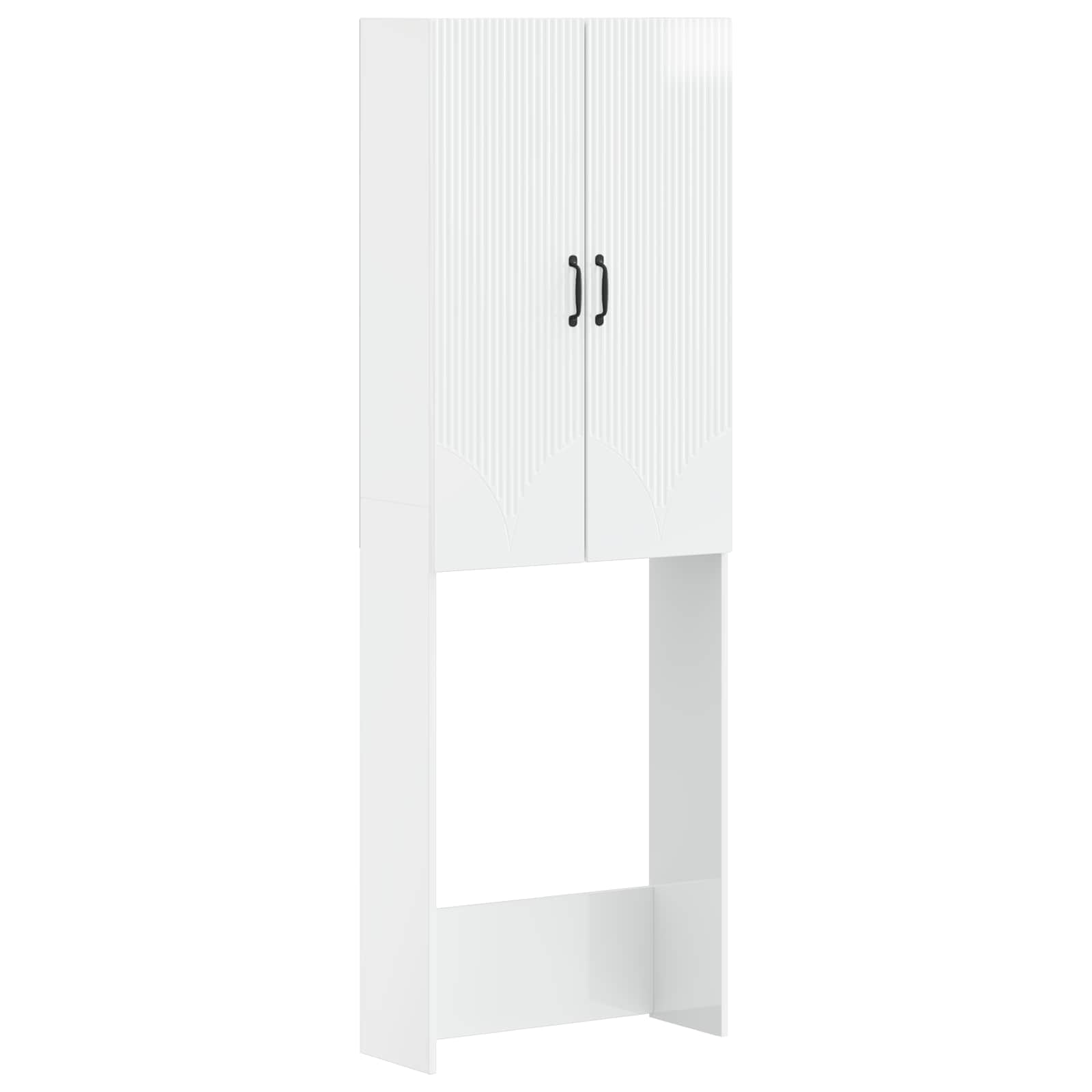 vidaXL Toiletkast HOORN Wit 66 x 25,5 x 190 cm Bewerkt hout
