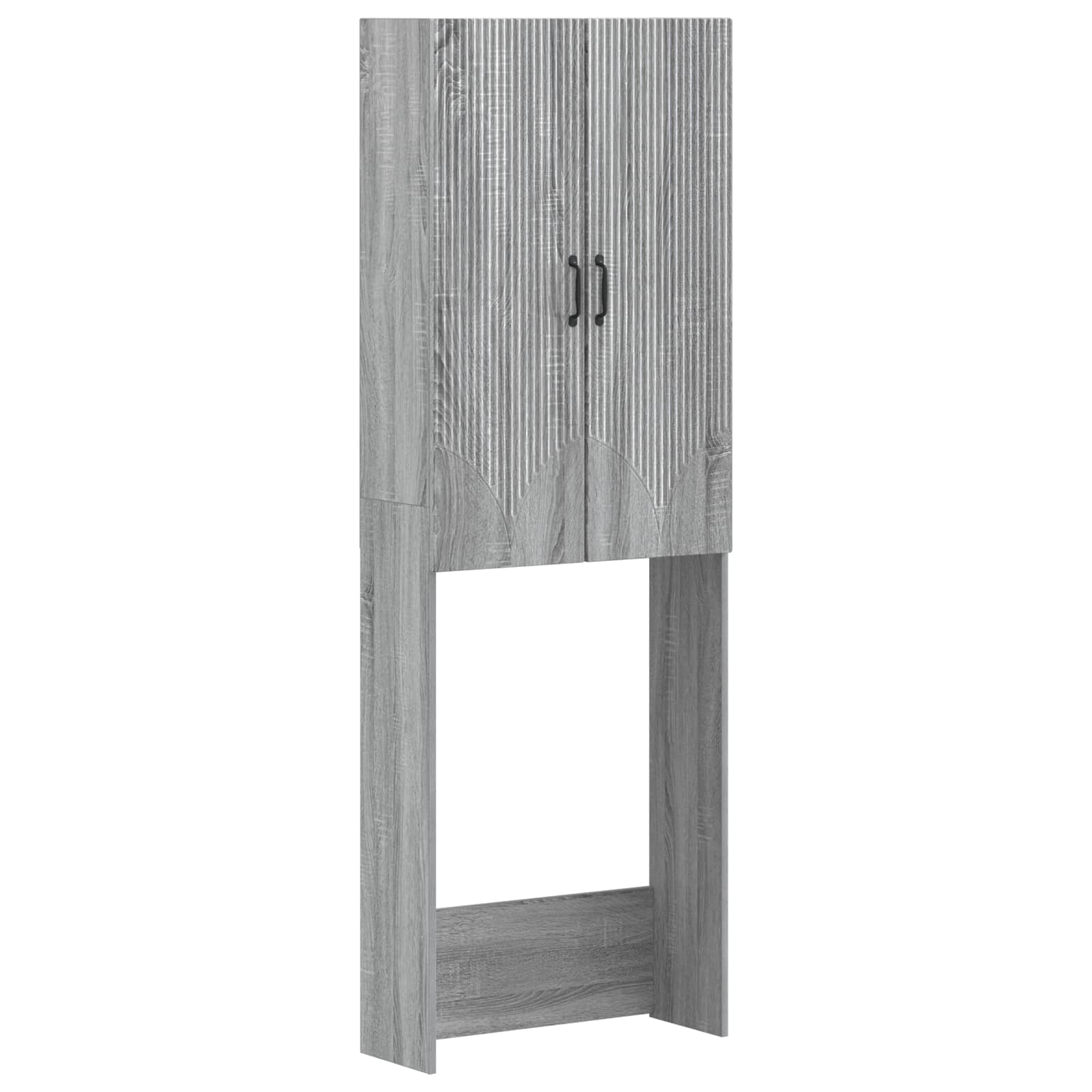 vidaXL Toiletkast HOORN Wit 66 x 25,5 x 190 cm Bewerkt hout