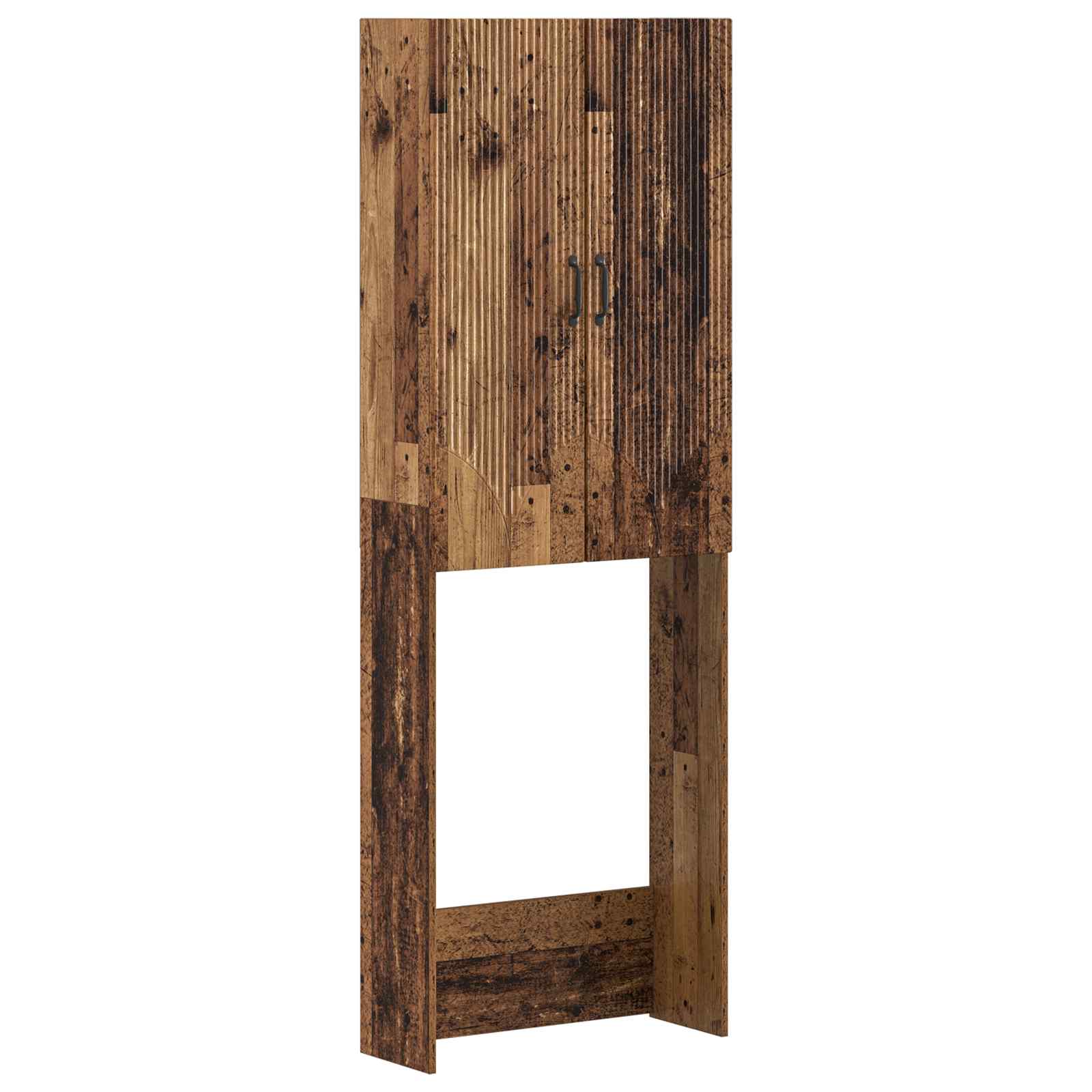 vidaXL Toiletkast HOORN Wit 66 x 25,5 x 190 cm Bewerkt hout