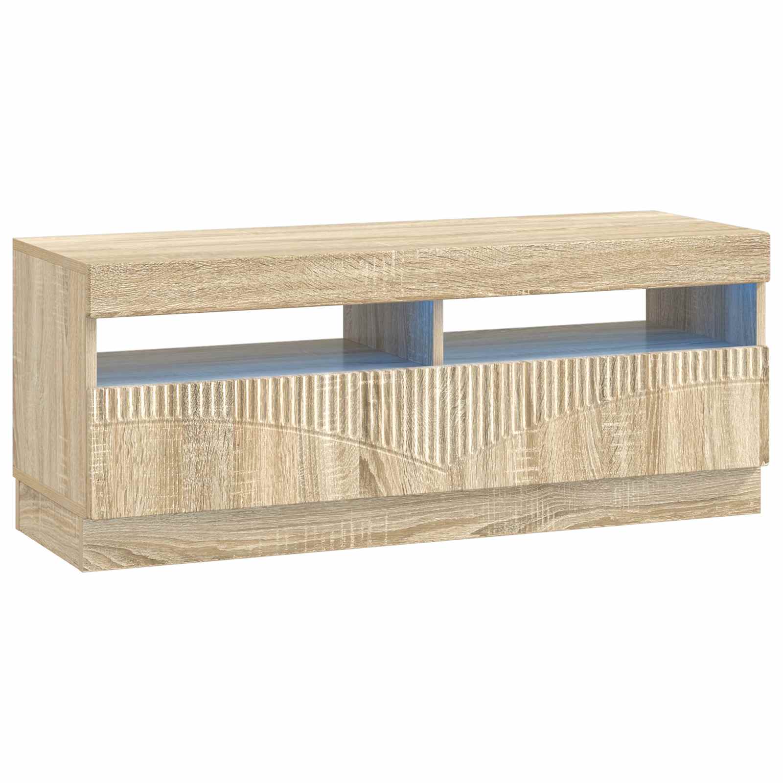 vidaXL LED tv-meubel Wit Bewerkt hout