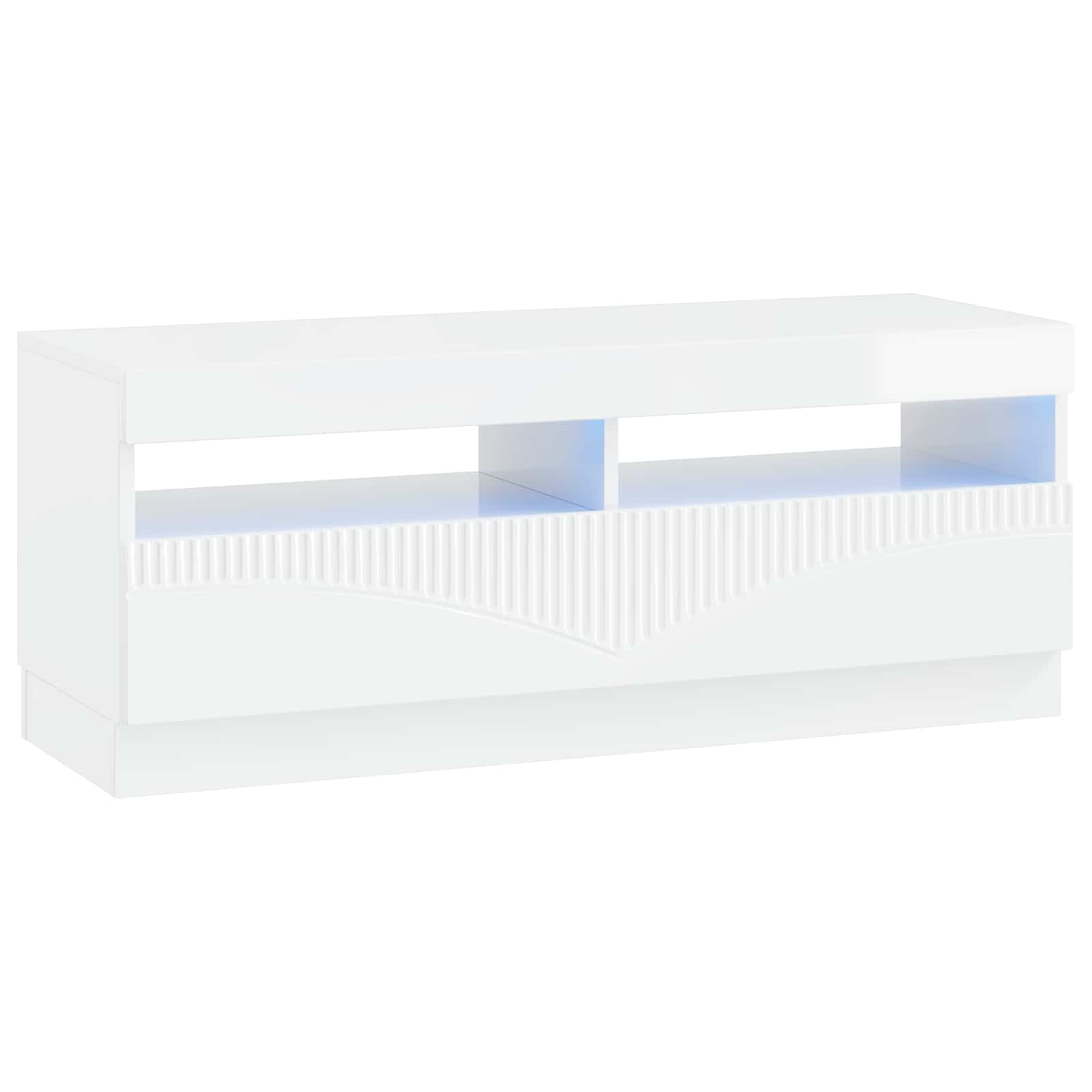 vidaXL LED tv-meubel Wit Bewerkt hout
