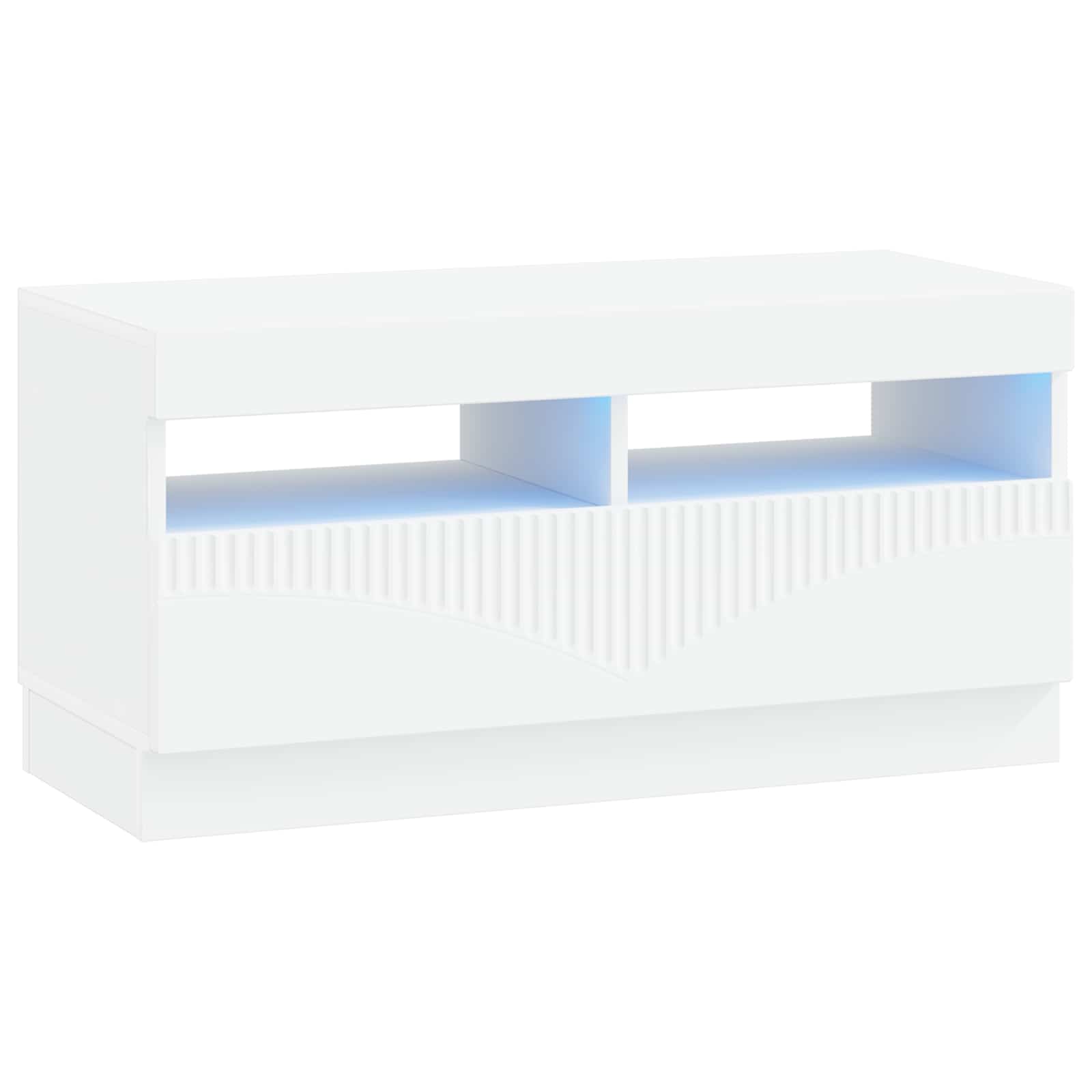 vidaXL LED tv-meubel Wit Bewerkt hout