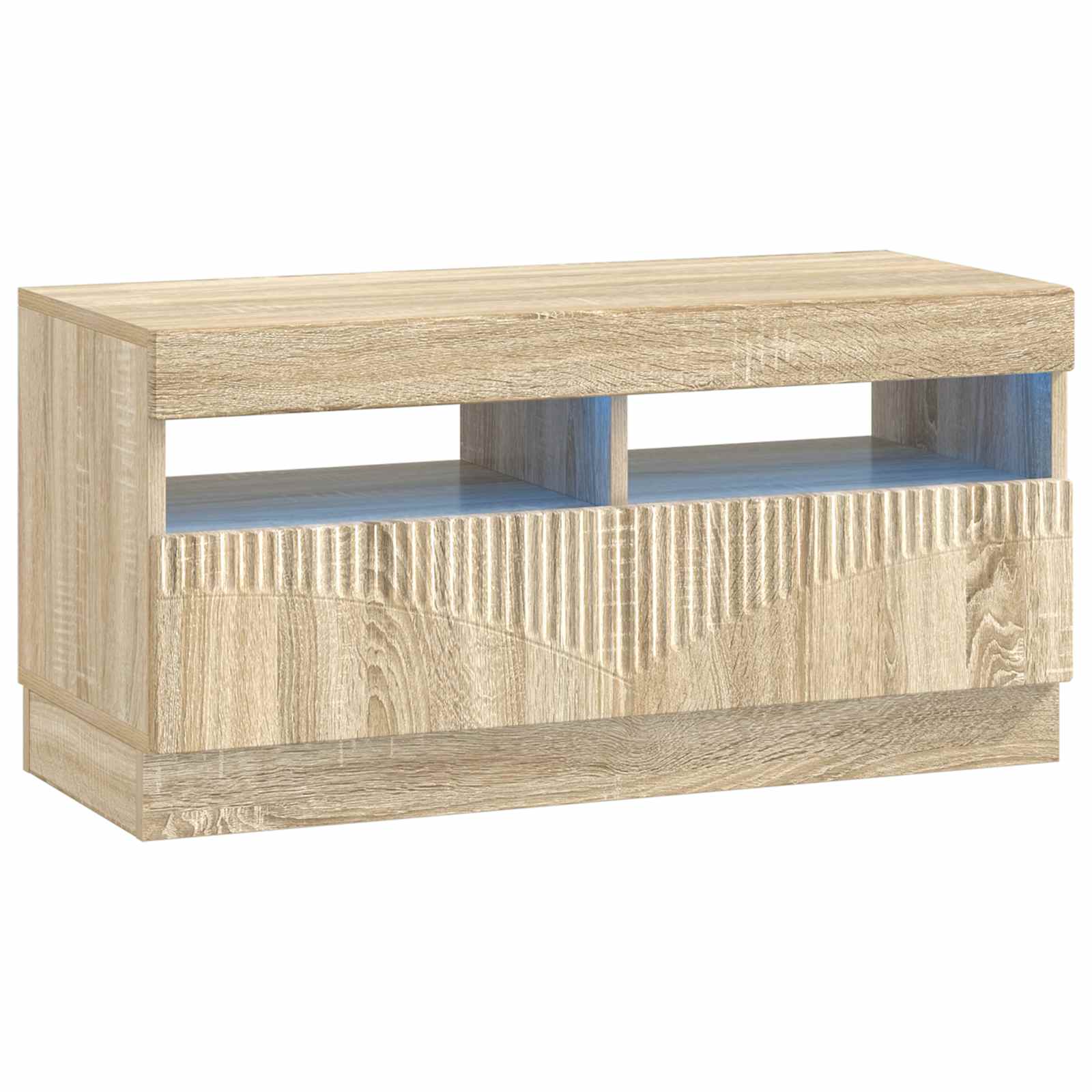 vidaXL LED tv-meubel Wit Bewerkt hout