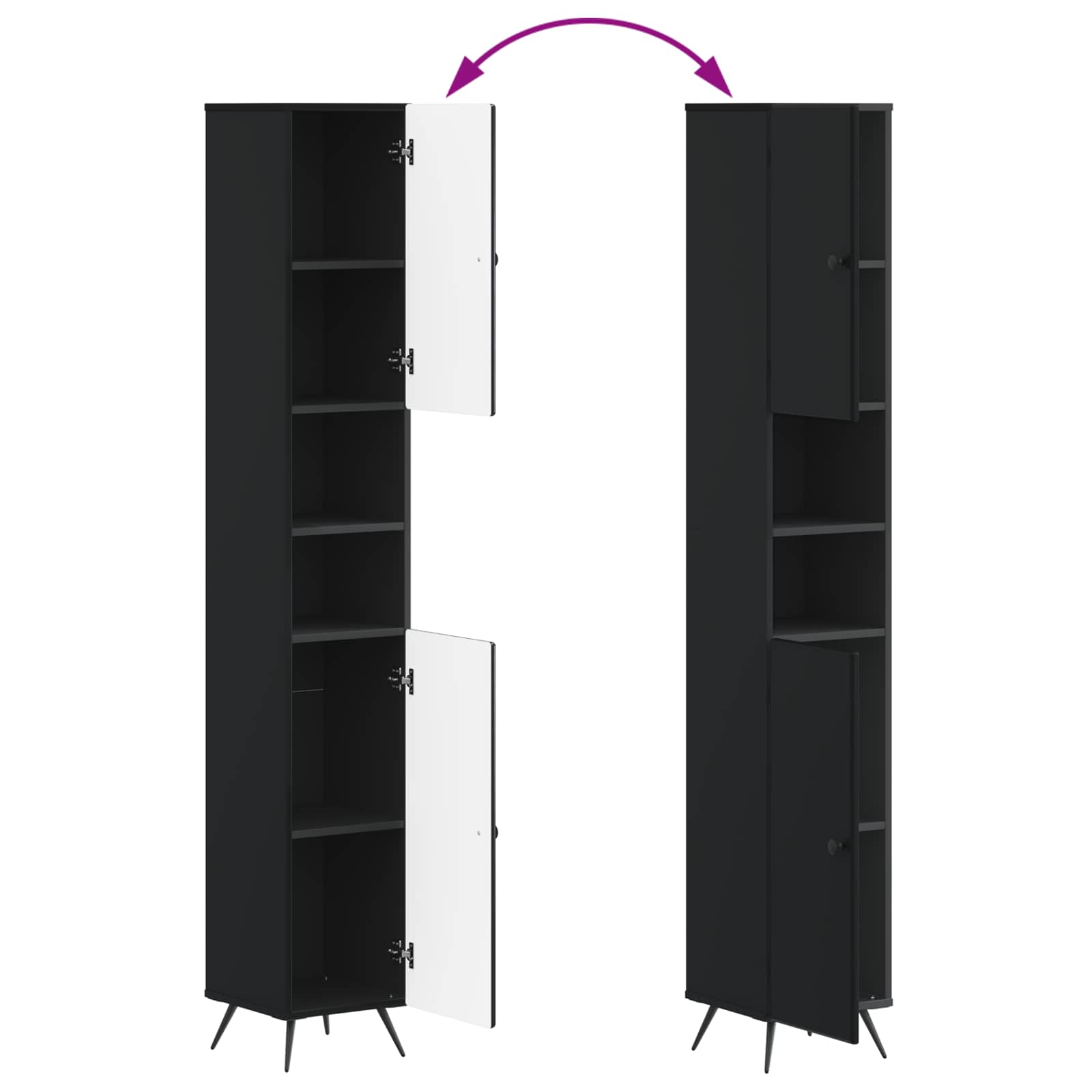 vidaXL Badkamerkast met Open Plank BREDA Wit 30 x 31 x 190 cm