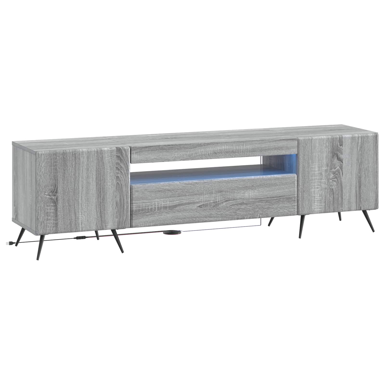 vidaXL LED tv-meubel Wit Bewerkt hout