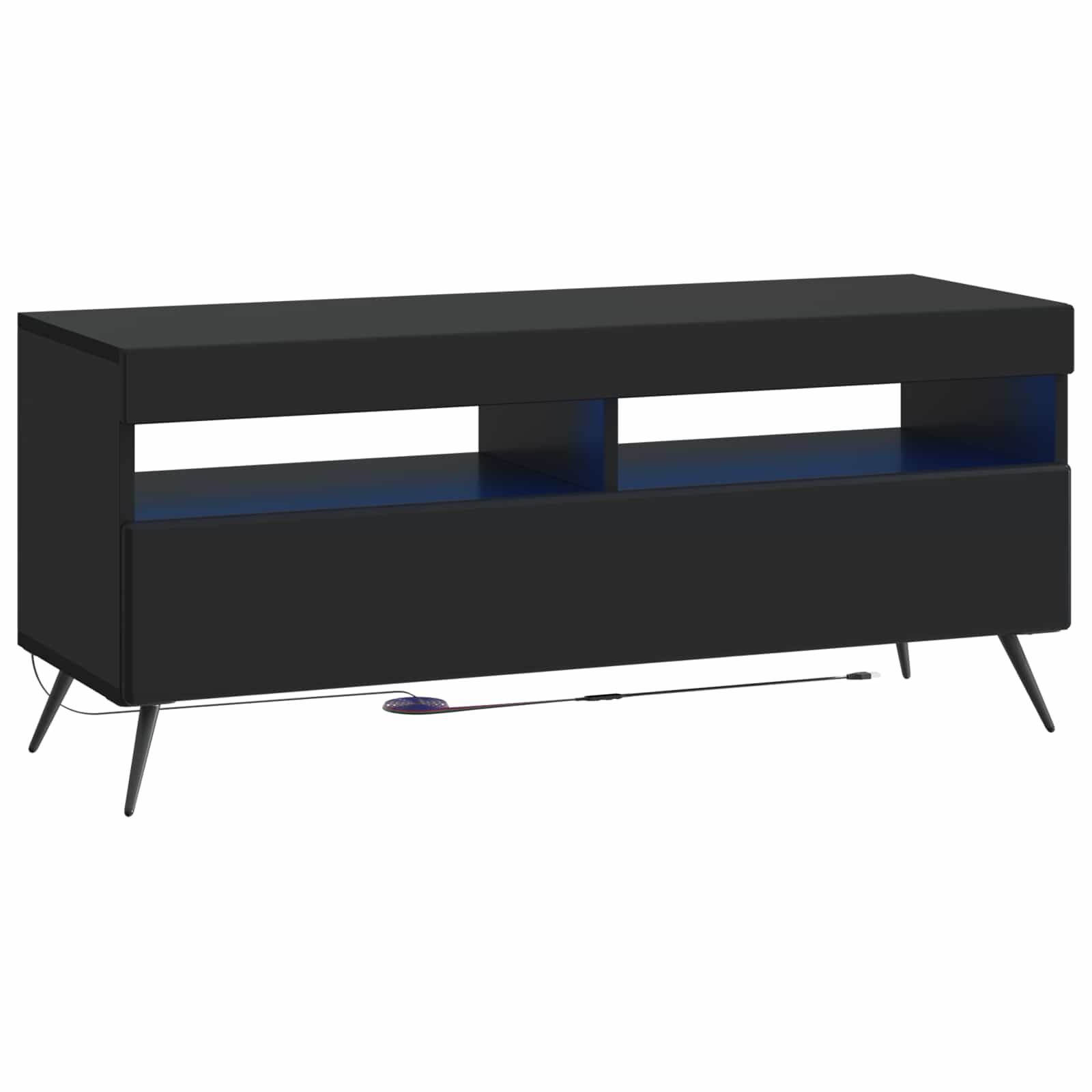 vidaXL LED tv-meubel Wit Bewerkt hout