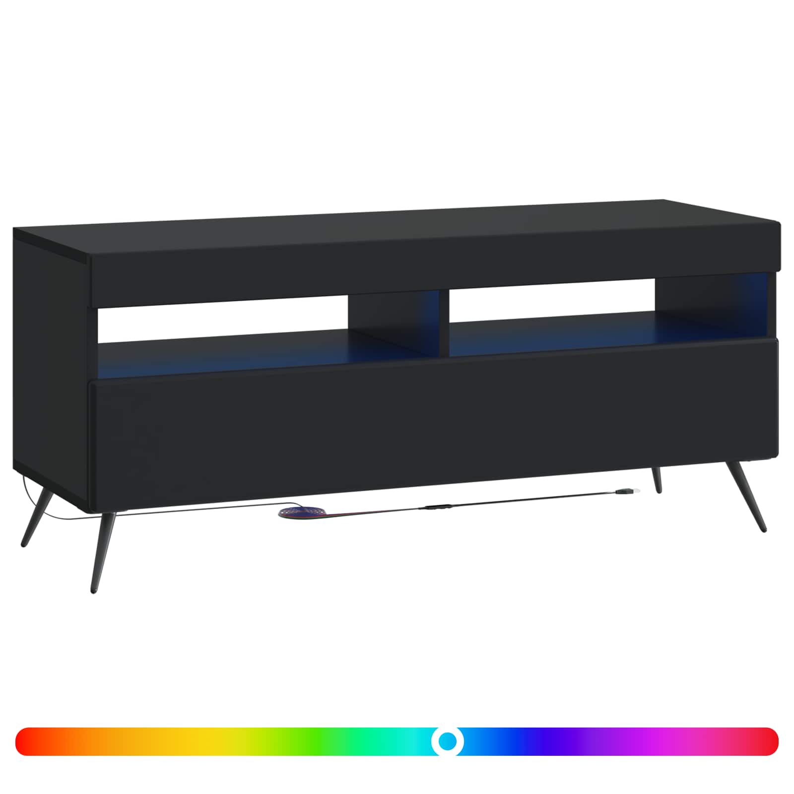 vidaXL LED tv-meubel Wit Bewerkt hout