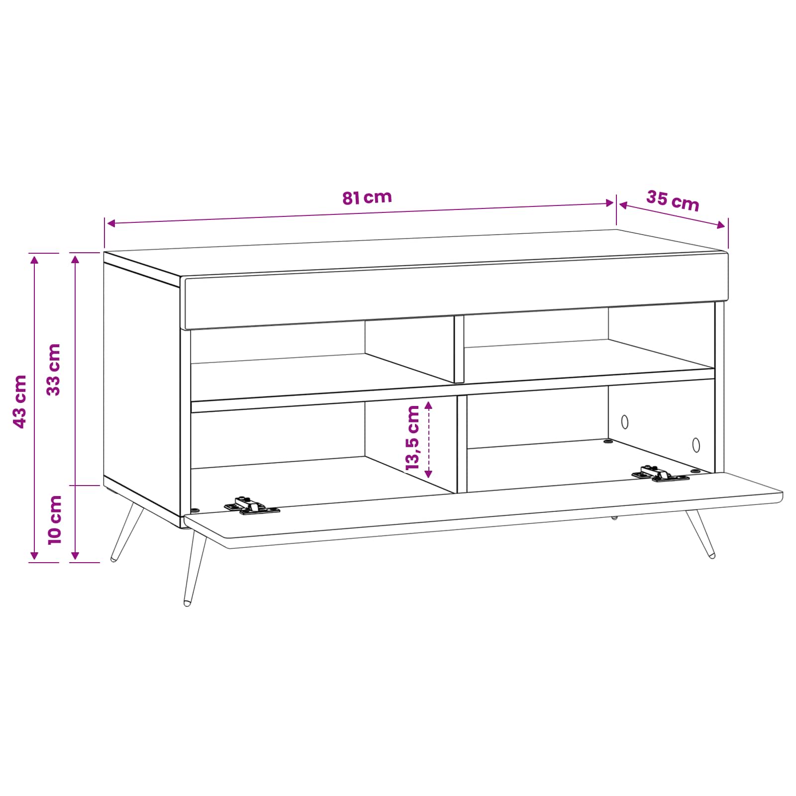 vidaXL LED tv-meubel Wit Bewerkt hout