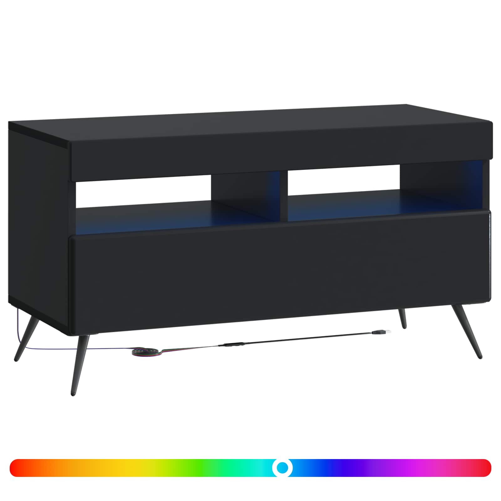 vidaXL LED tv-meubel Wit Bewerkt hout