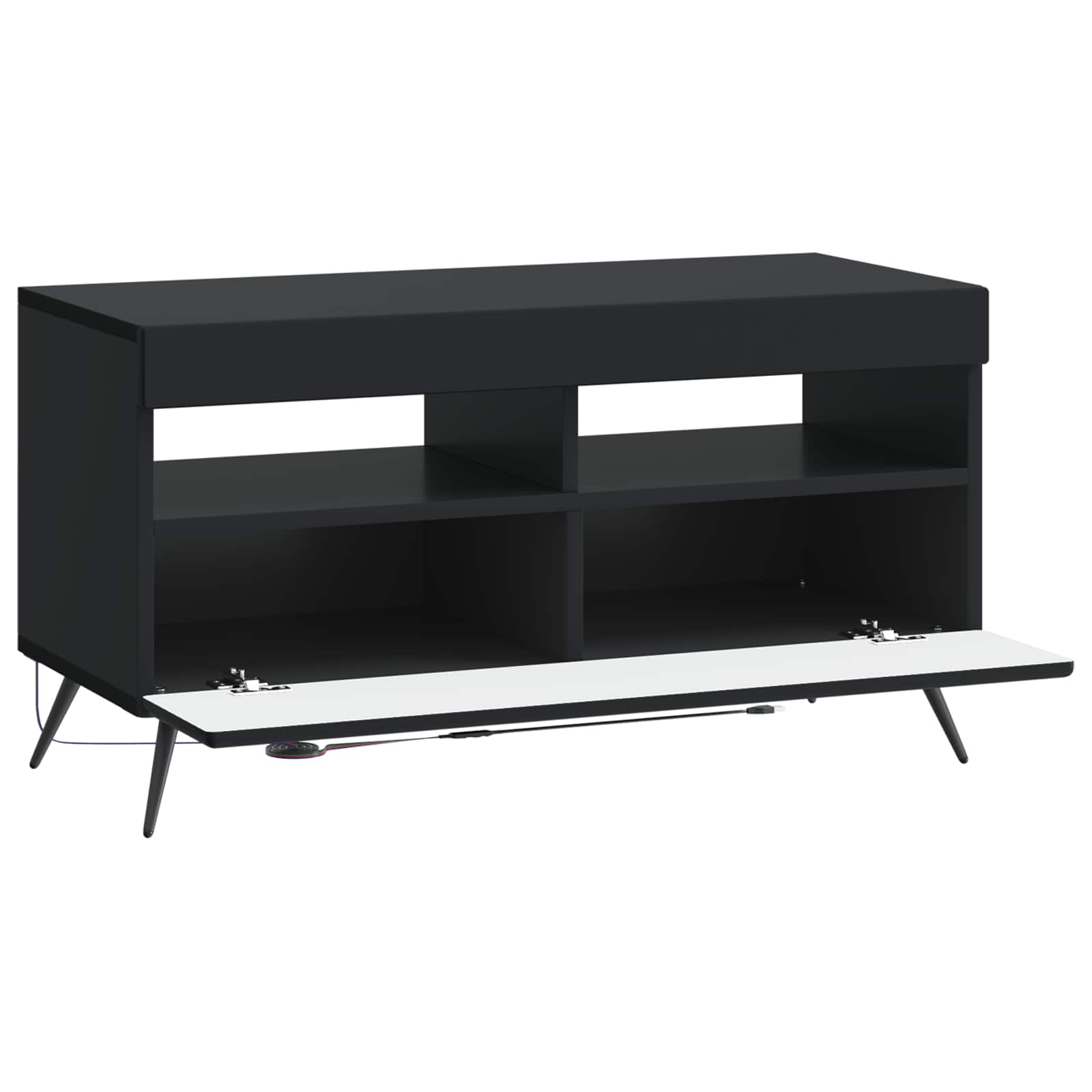 vidaXL LED tv-meubel Wit Bewerkt hout
