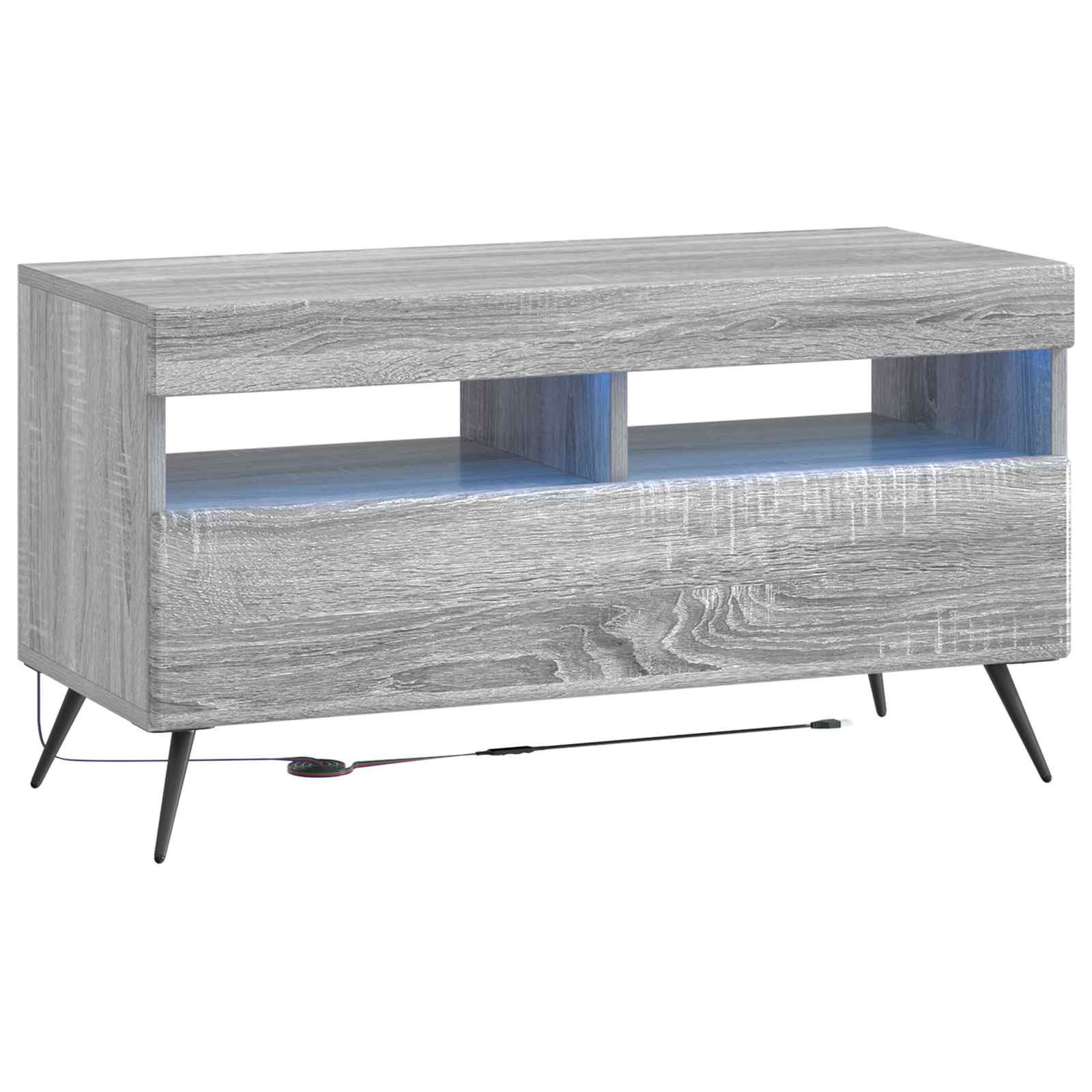 vidaXL LED tv-meubel Wit Bewerkt hout