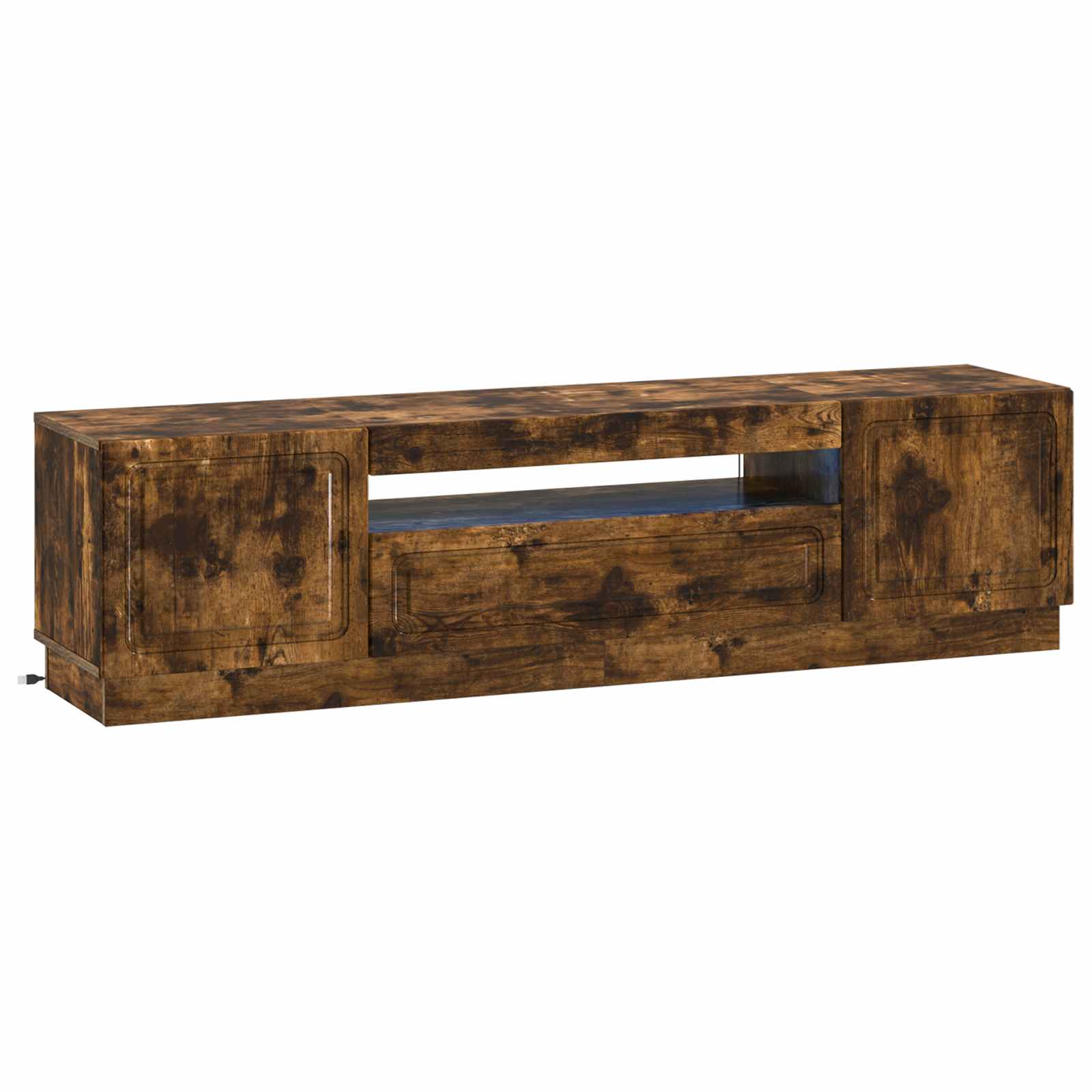 vidaXL LED tv-meubel Wit Bewerkt hout