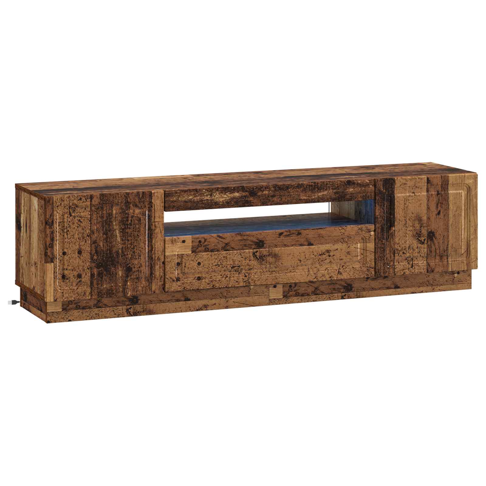 vidaXL LED tv-meubel Wit Bewerkt hout
