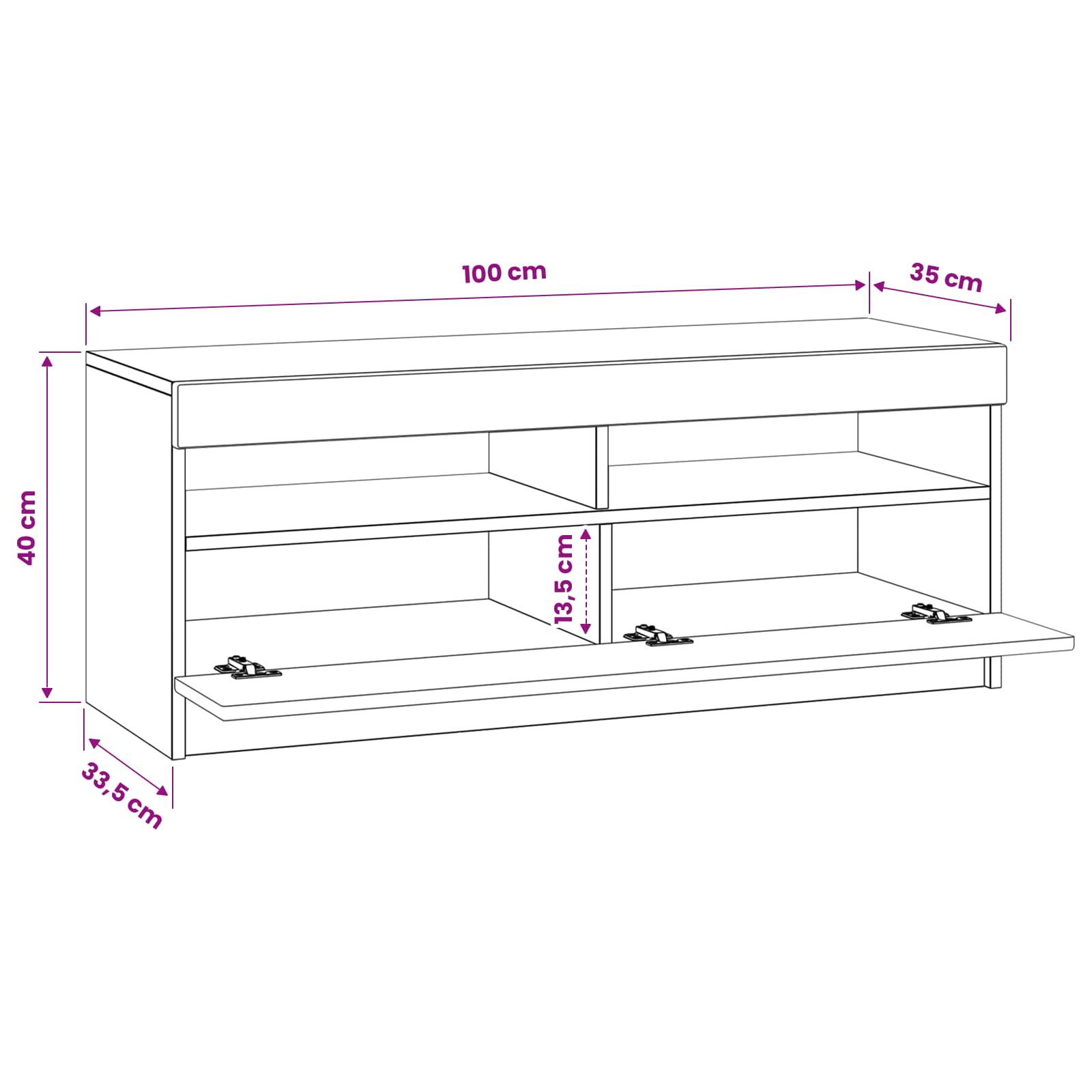 vidaXL LED tv-meubel Wit Bewerkt hout