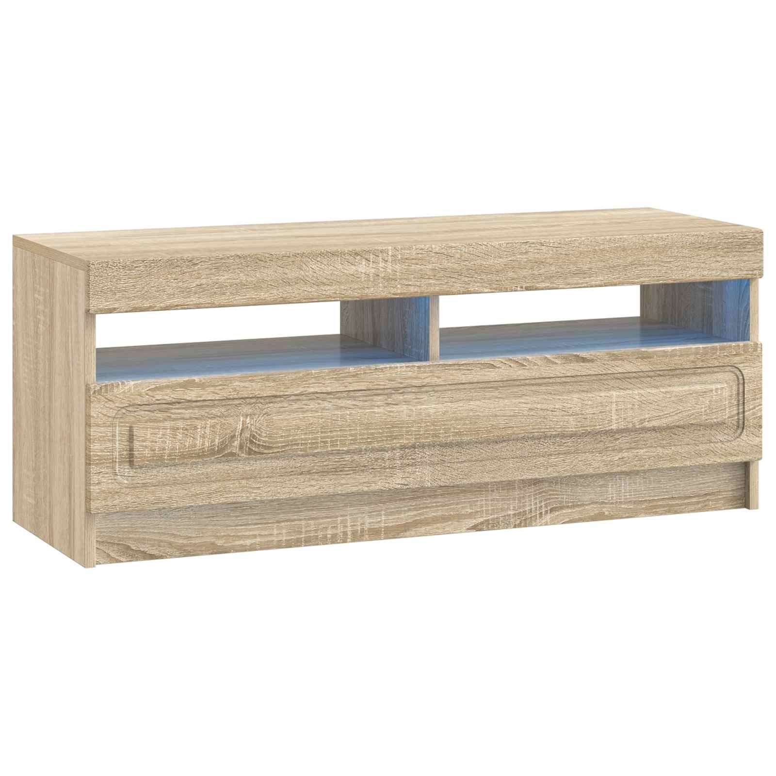 vidaXL LED tv-meubel Wit Bewerkt hout