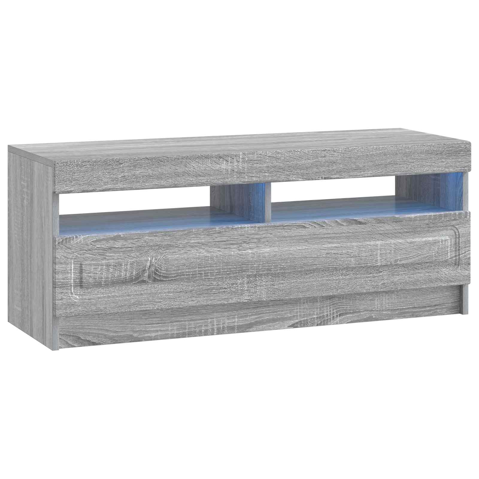 vidaXL LED tv-meubel Wit Bewerkt hout
