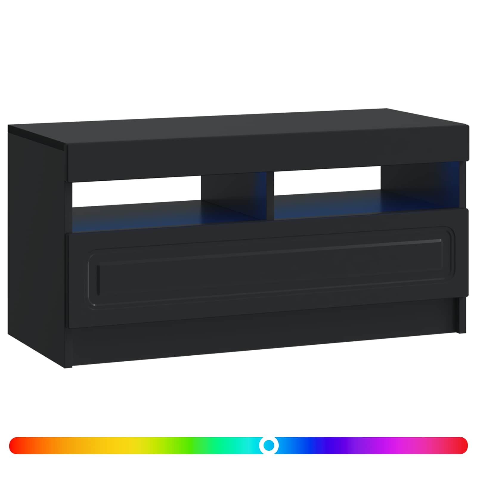 vidaXL LED tv-meubel Wit Bewerkt hout