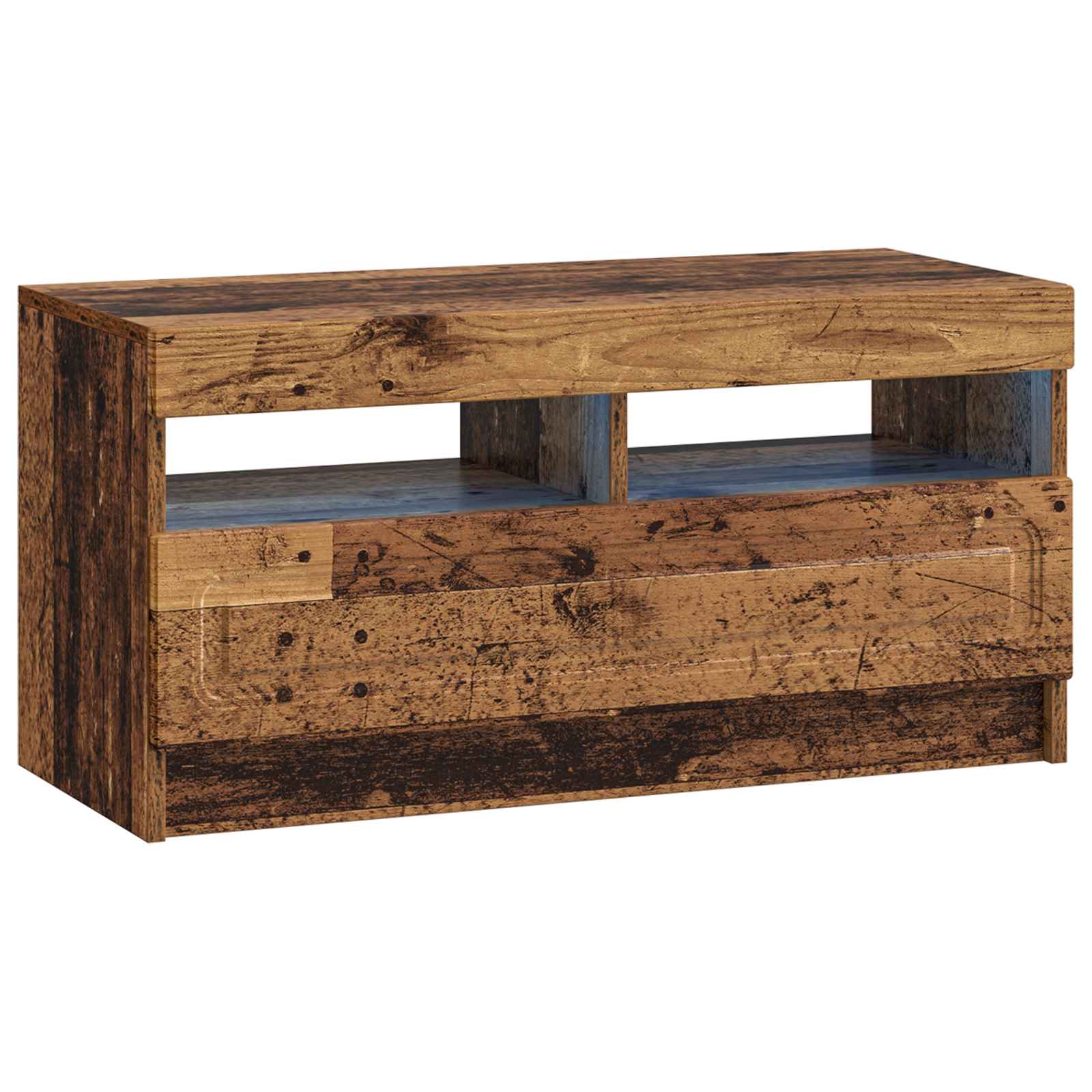 vidaXL LED tv-meubel Wit Bewerkt hout