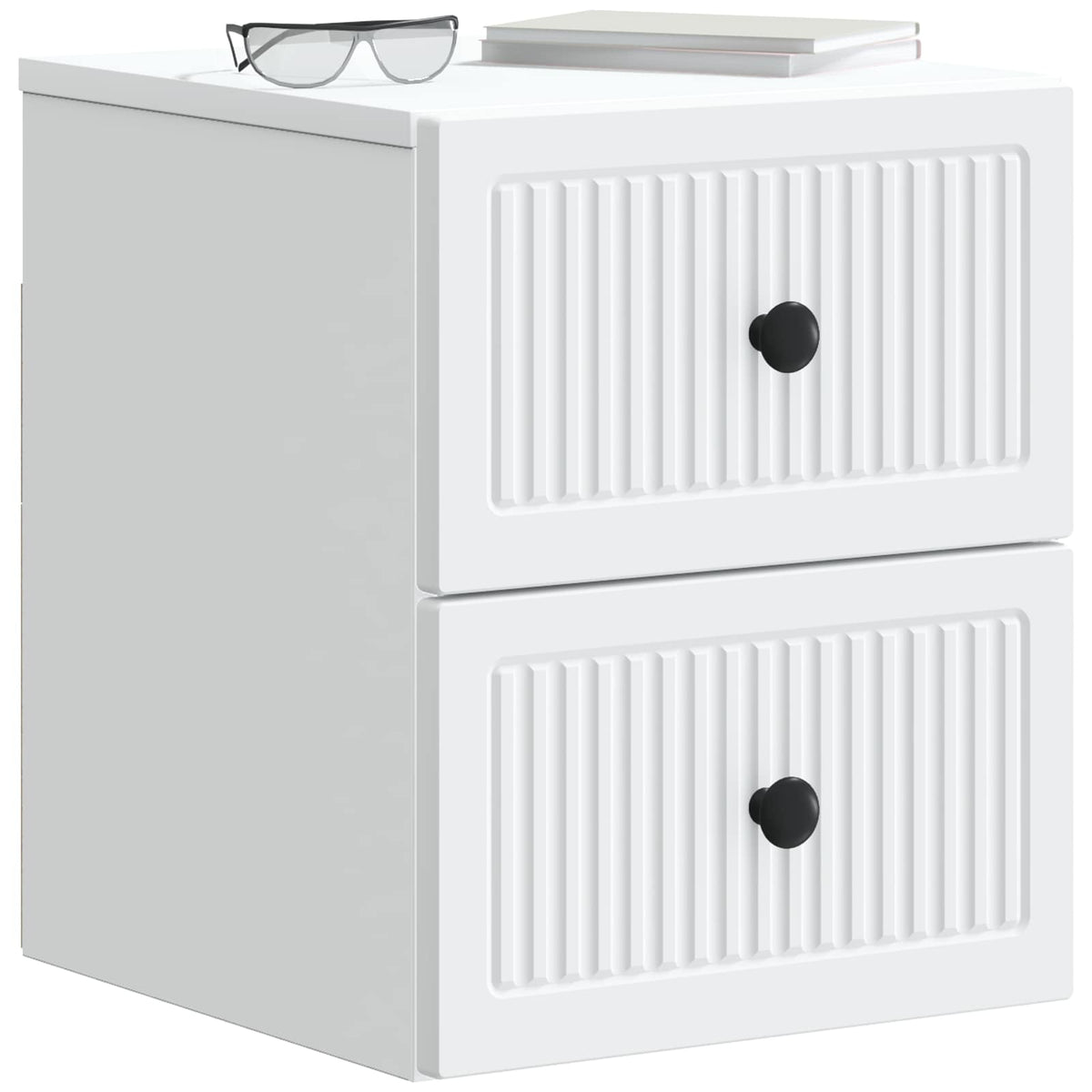 vidaXL Wandbeugel Bedkast 2 pcs Wit 33 x 34,5 x 40 cm Bewerkt hout