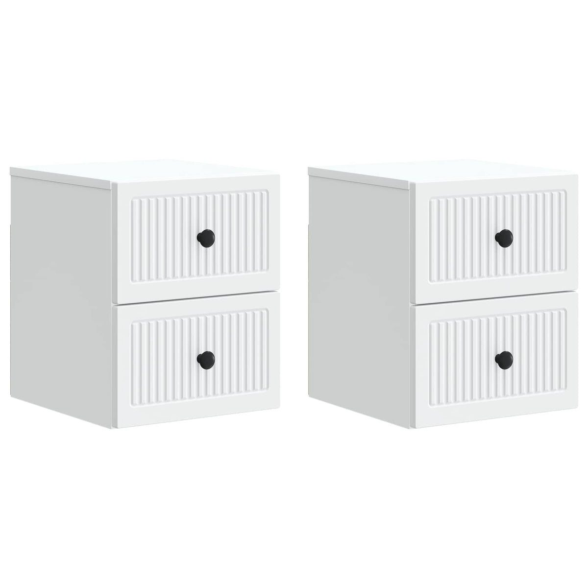 vidaXL Wandbeugel Bedkast 2 pcs Wit 33 x 34,5 x 40 cm Bewerkt hout