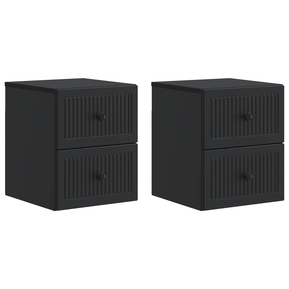 vidaXL Wandbeugel Bedkast 2 pcs Wit 33 x 34,5 x 40 cm Bewerkt hout