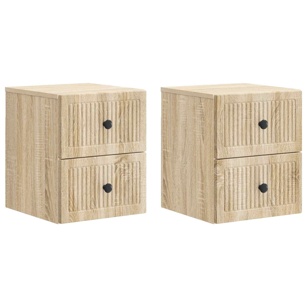 vidaXL Wandbeugel Bedkast 2 pcs Wit 33 x 34,5 x 40 cm Bewerkt hout