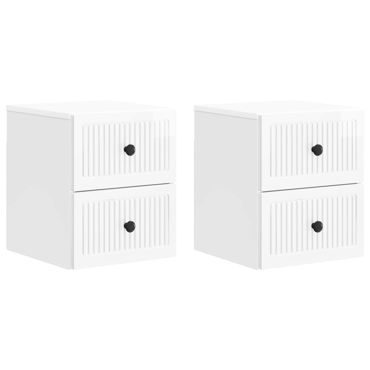 vidaXL Wandbeugel Bedkast 2 pcs Wit 33 x 34,5 x 40 cm Bewerkt hout