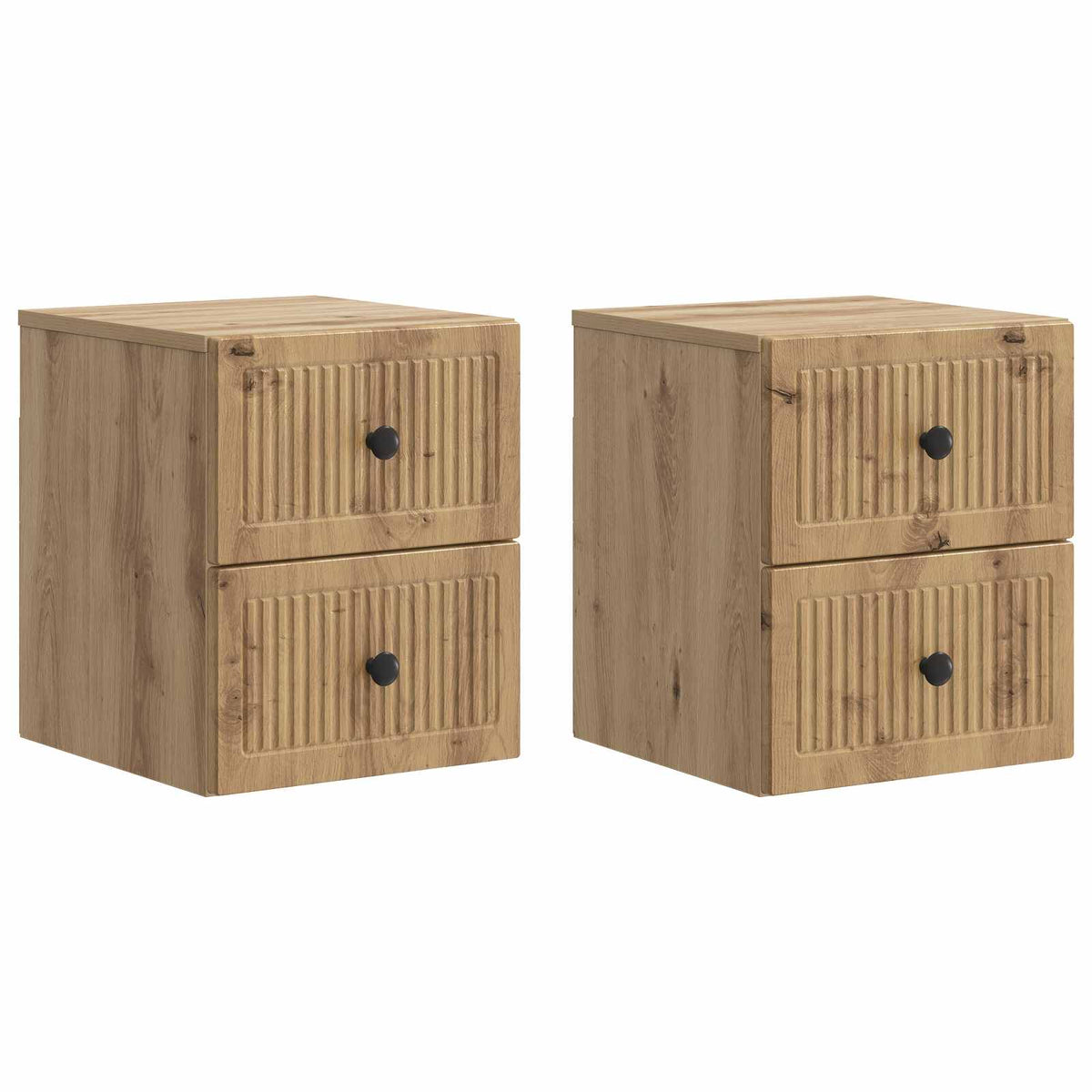 vidaXL Wandbeugel Bedkast 2 pcs Wit 33 x 34,5 x 40 cm Bewerkt hout