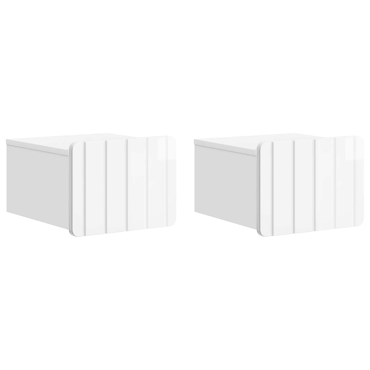 vidaXL Wandbeugel Bedkast 2 pcs Wit 33 x 34,5 x 24 cm Bewerkt hout