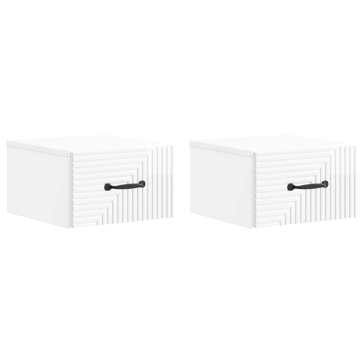 vidaXL Wandbeugel Bedkast 2 pcs Wit 34,5 x 33 x 20 cm Bewerkt hout