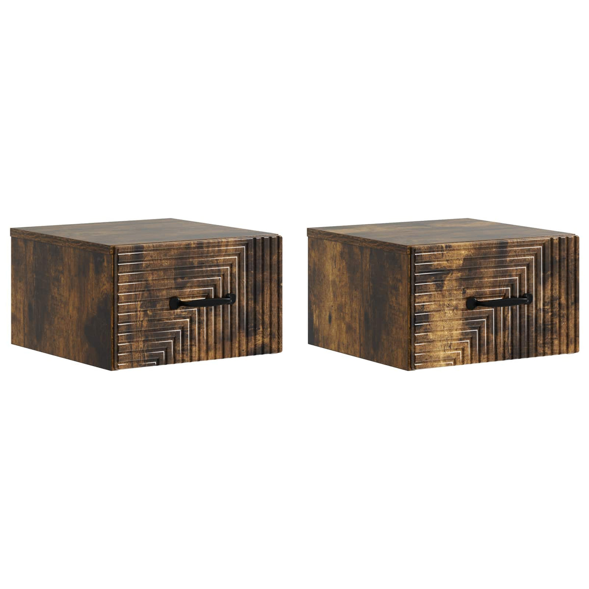 vidaXL Wandbeugel Bedkast 2 pcs Wit 34,5 x 33 x 20 cm Bewerkt hout