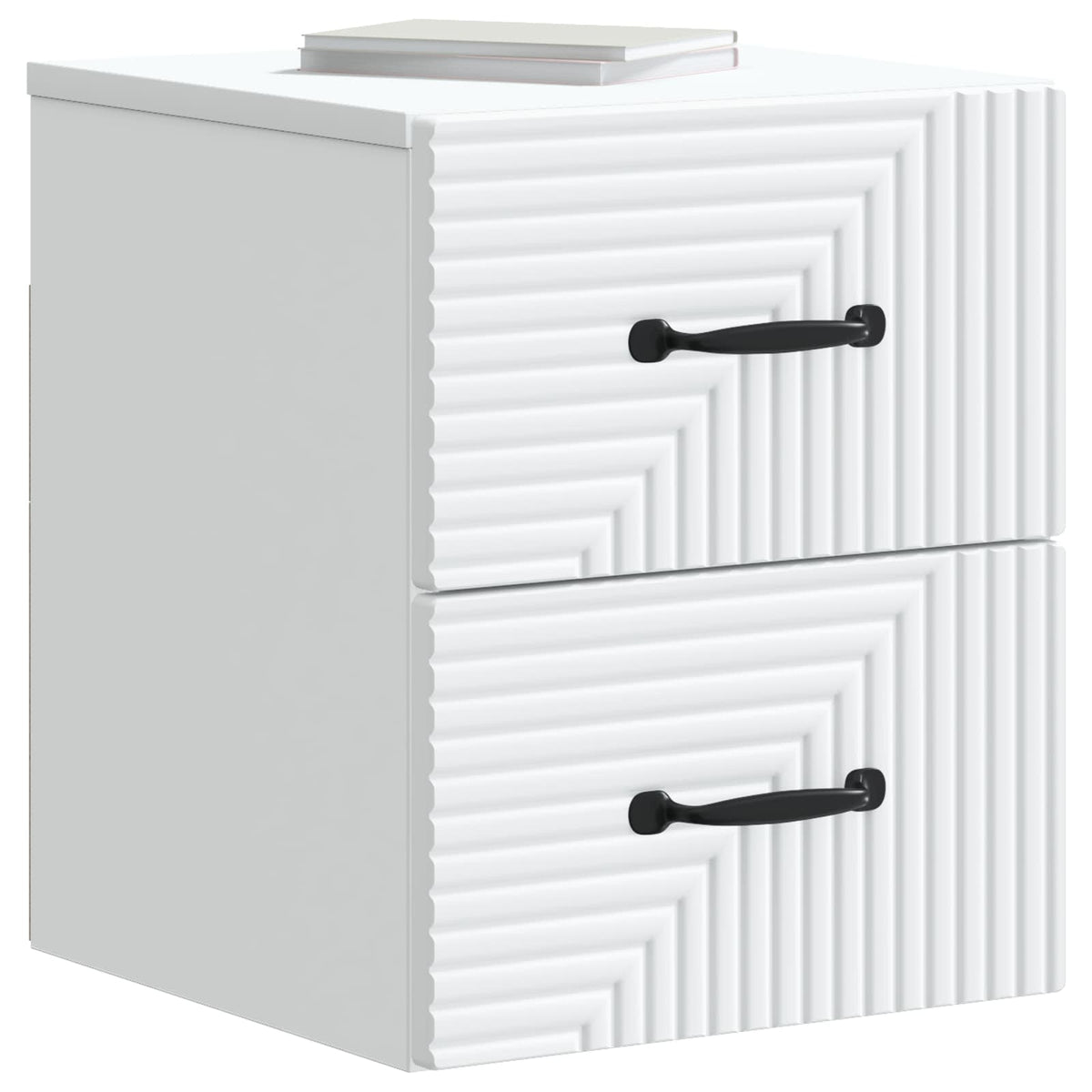 vidaXL Wandbeugel Bedkast 2 pcs Wit 34,5 x 33 x 40 cm Bewerkt hout
