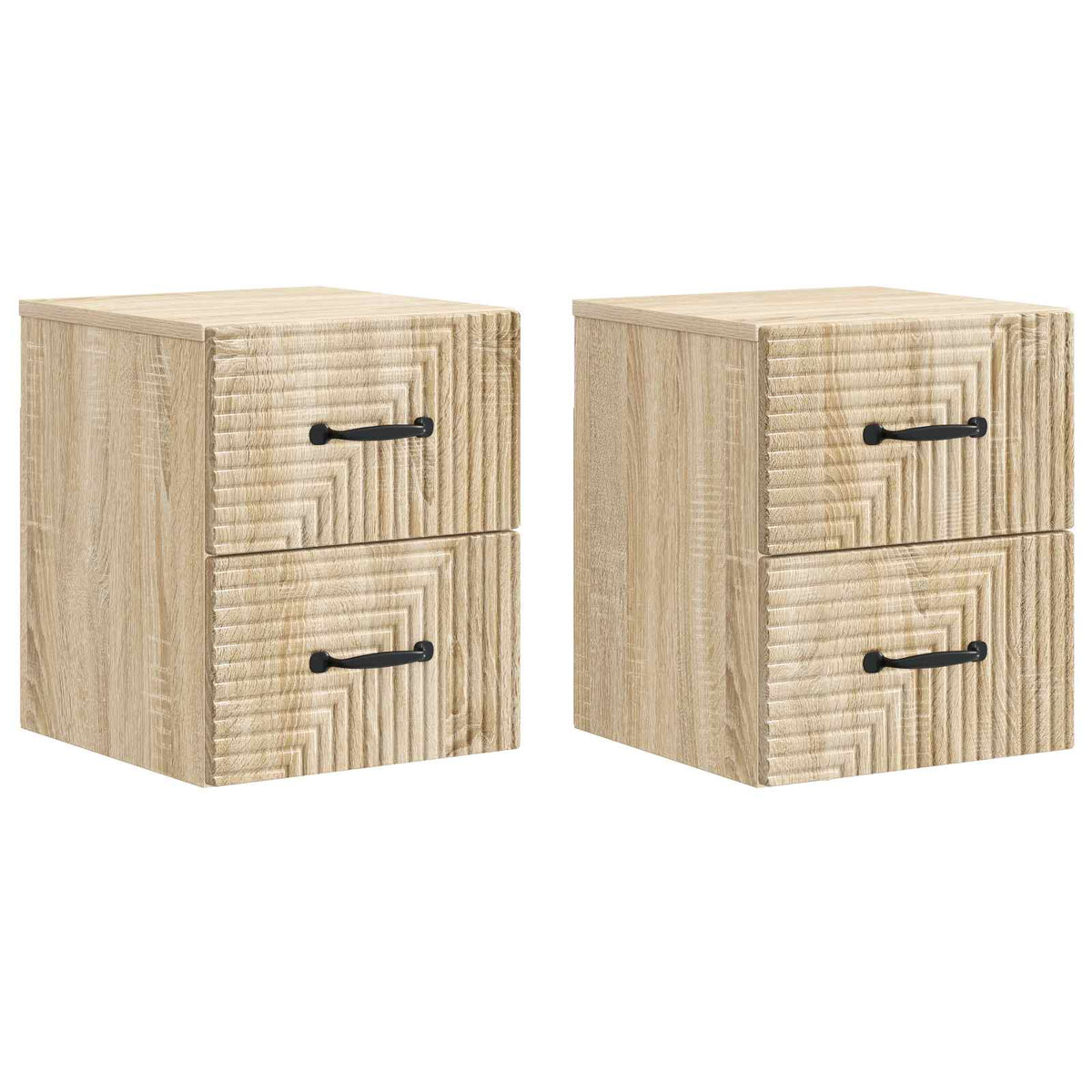 vidaXL Wandbeugel Bedkast 2 pcs Wit 34,5 x 33 x 40 cm Bewerkt hout