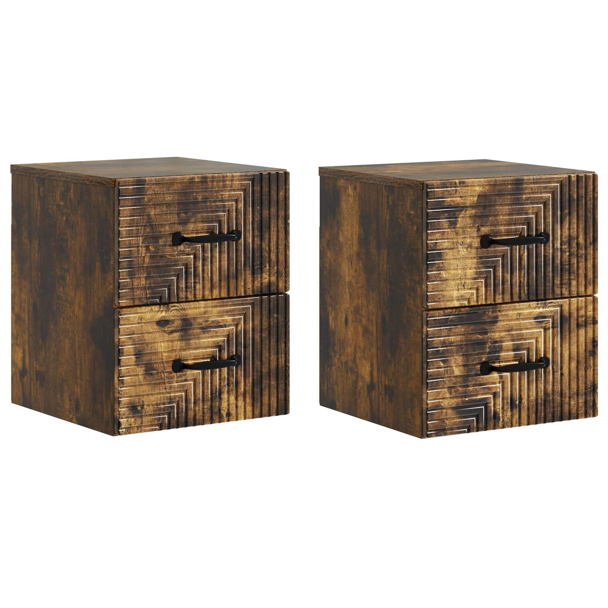 vidaXL Wandbeugel Bedkast 2 pcs Wit 34,5 x 33 x 40 cm Bewerkt hout