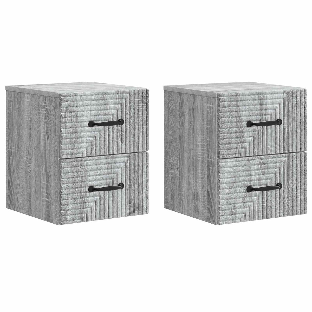 vidaXL Wandbeugel Bedkast 2 pcs Wit 34,5 x 33 x 40 cm Bewerkt hout