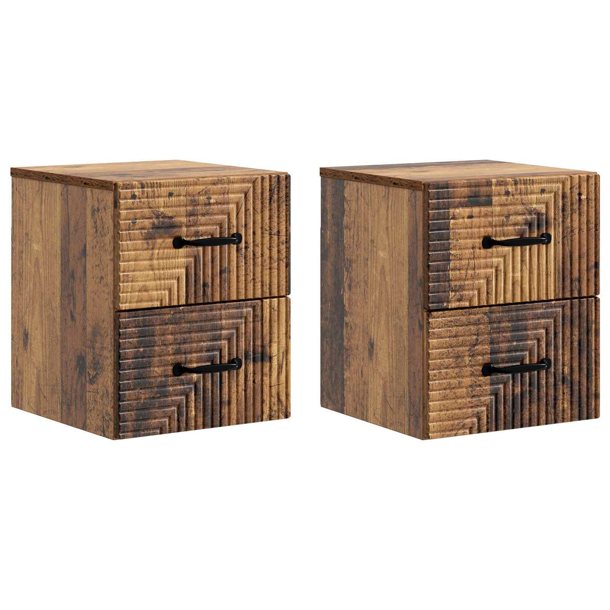 vidaXL Wandbeugel Bedkast 2 pcs Wit 34,5 x 33 x 40 cm Bewerkt hout