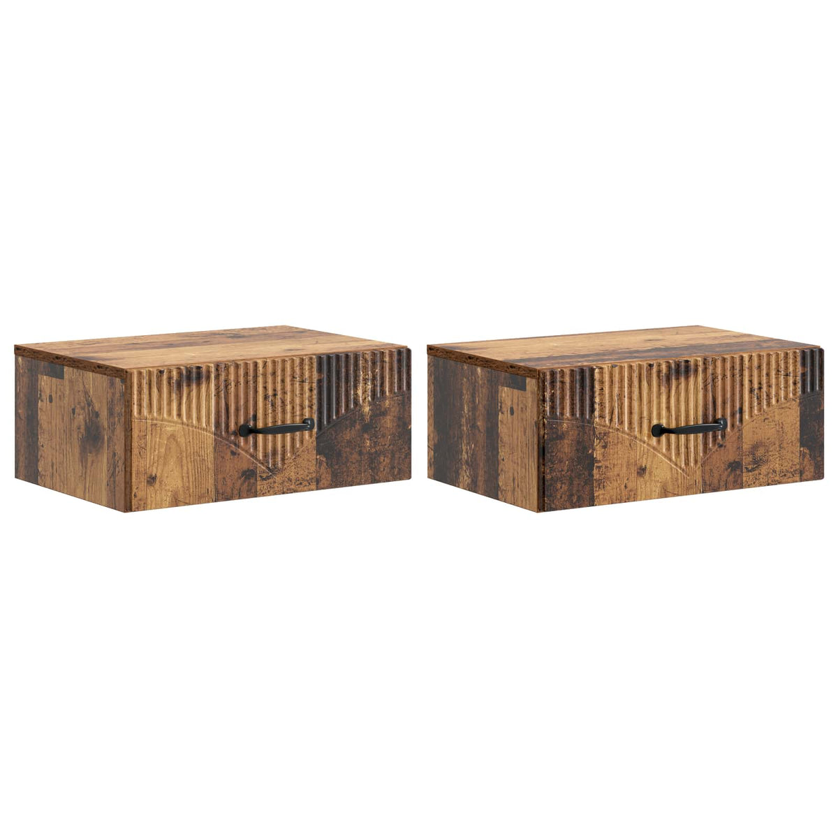 vidaXL Wandbeugel Bedkast 2 pcs Wit 49 x 34,5 x 20 cm Bewerkt hout